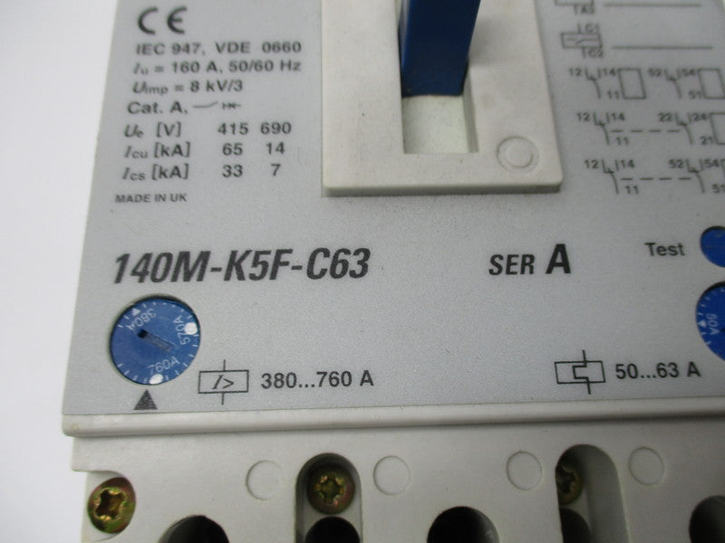 ALLEN BRADLEY 140M-K5F-C63 SER. A CIRCUIT BREAKER 63AMP NSMP