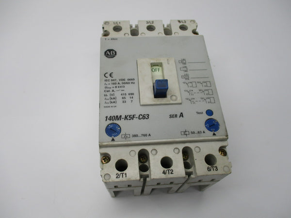 ALLEN BRADLEY 140M-K5F-C63 SER. A CIRCUIT BREAKER 690V UNMP