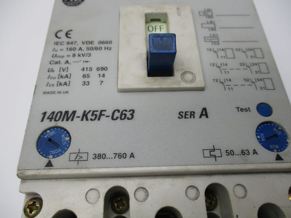 ALLEN BRADLEY 140M-K5F-C63 SER. A CIRCUIT BREAKER 690V UNMP