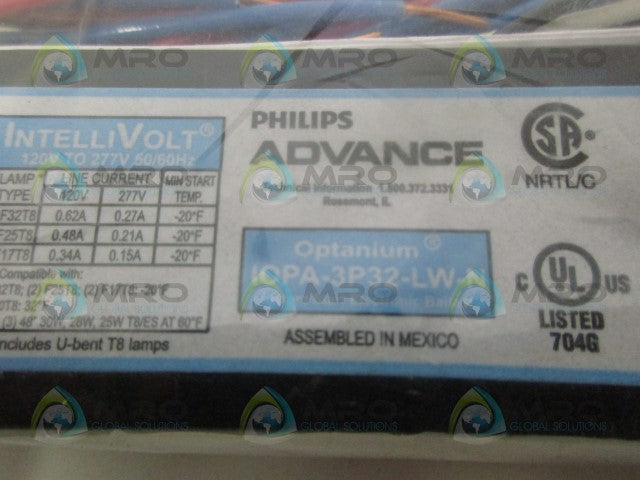 PHILIPS ADVANCE IOPA-3P32-LW-N ELECTRONIC BALLAST *NEW NO BOX*