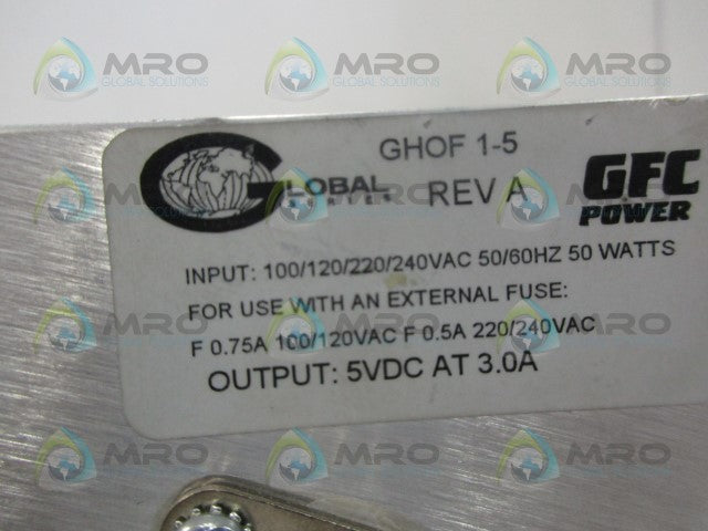 GFC POWER GHOF1-5 REVA POWER SUPPLY *USED*