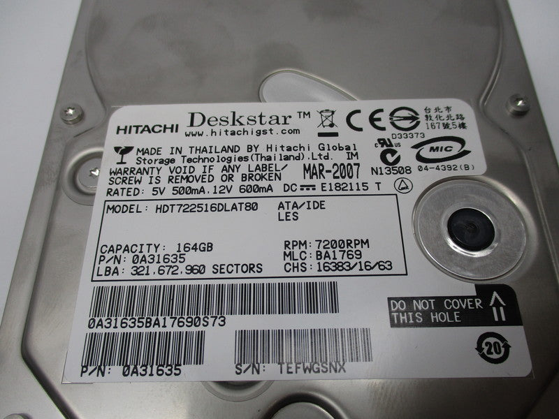 HITACHI HDT722516DLAT80 (0A31635) NSNP