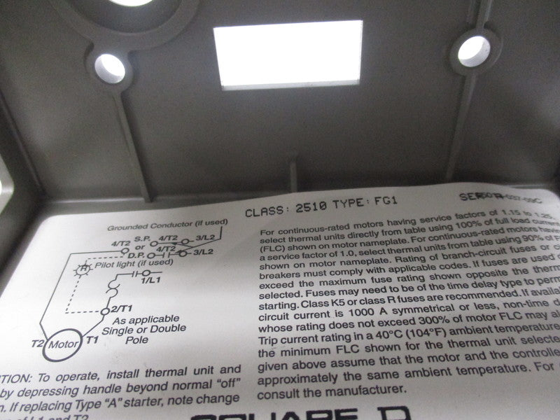 SQUARE D 2510FG1 SER. A  NSMP