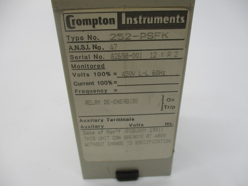 CROMPTON INSTRUMENTS 252-PSFK (AS PICTURED) NSNP