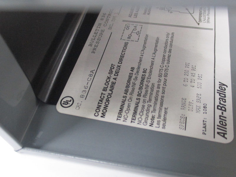 ALLEN BRADLEY 836-C8A SER. A 6-250PSI NSMP
