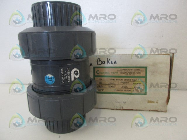 CHEMTROL VALVE 21801011 MODEL B CHECK VALVE *NEW IN BOX*