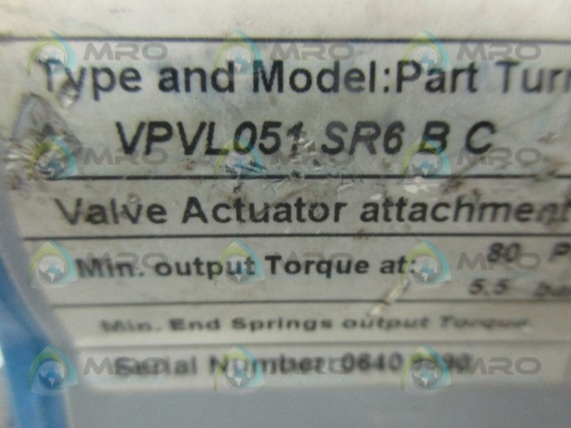 JAMERBURY VPVL051SR6BC ACTUATOR *USED*