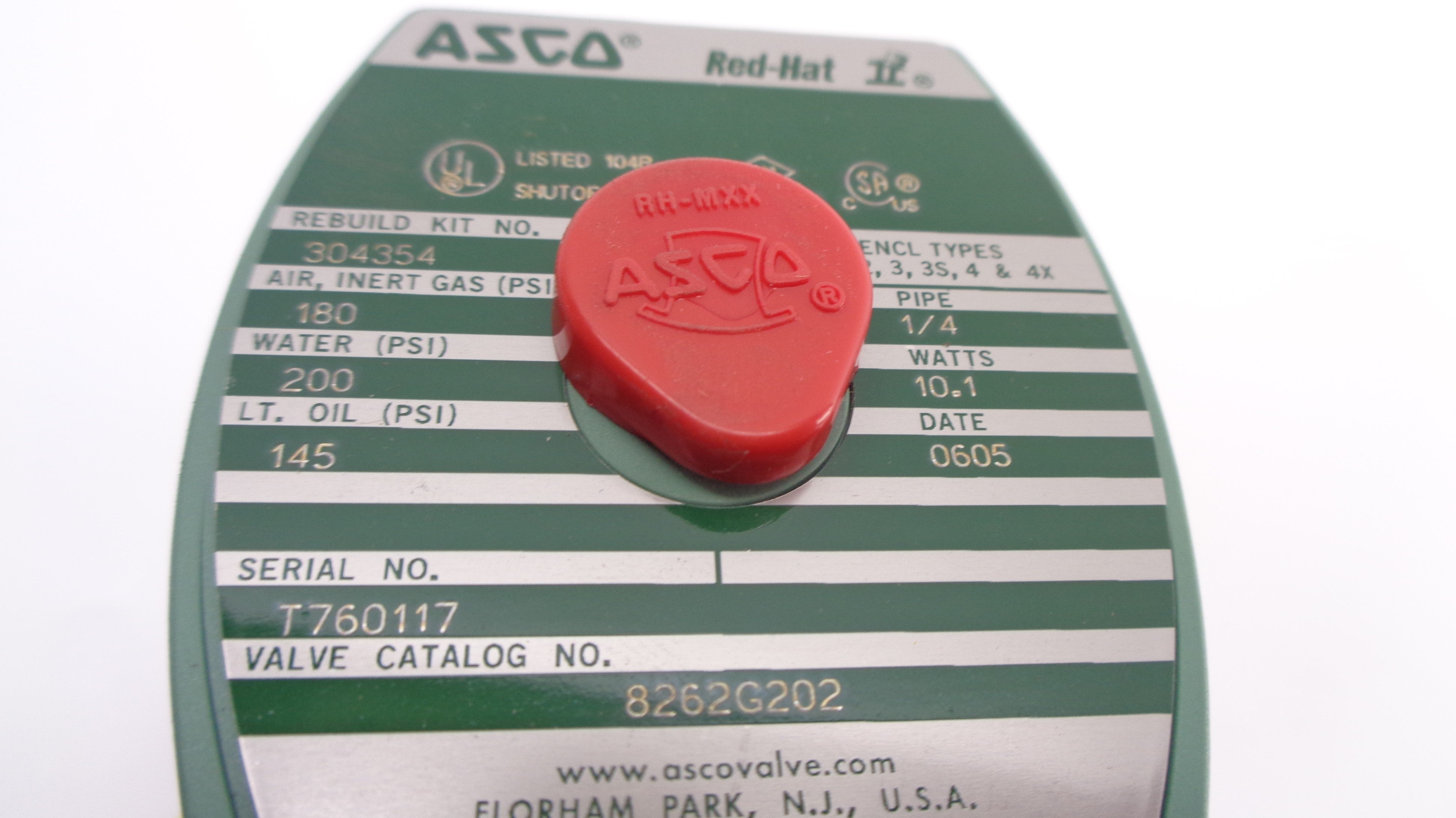 ASCO 8262G202 110/120V 200PSI 1/4" NSNP