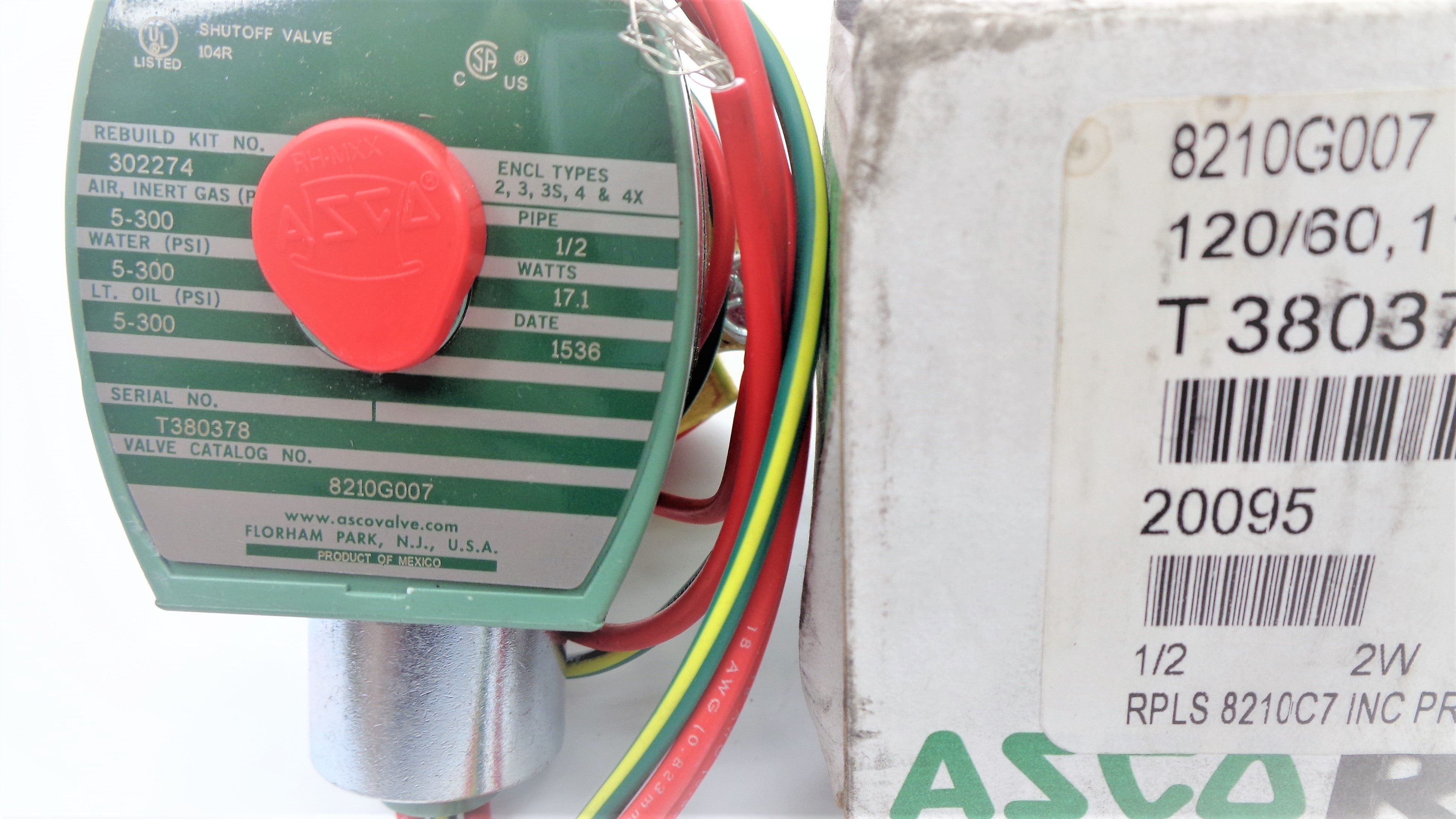 ASCO 8210G007 110V/50HZ-120V/60HZ 5-300PSI NSMP