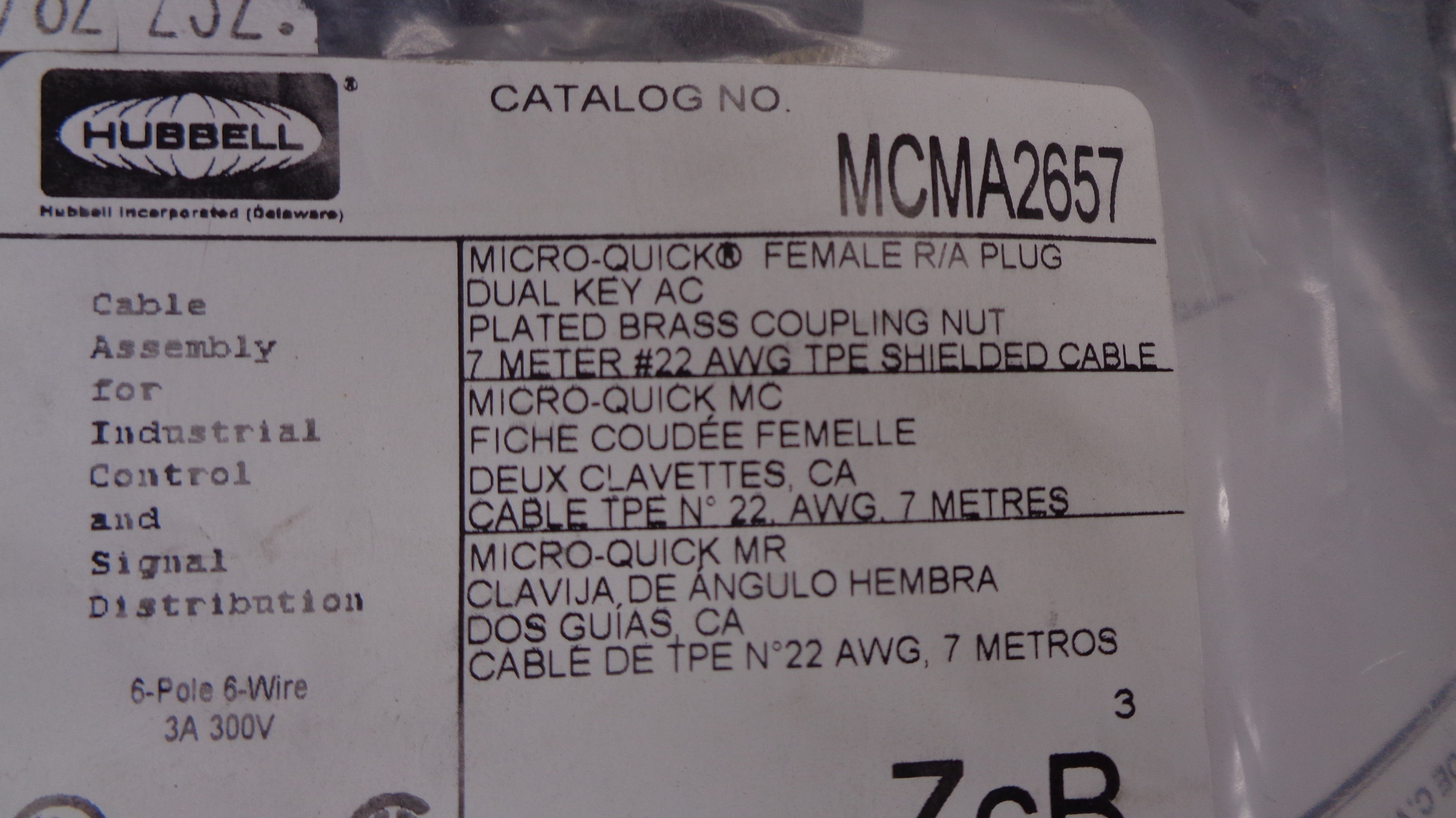 HUBBELL MCMA2657 300V 3A NSMP