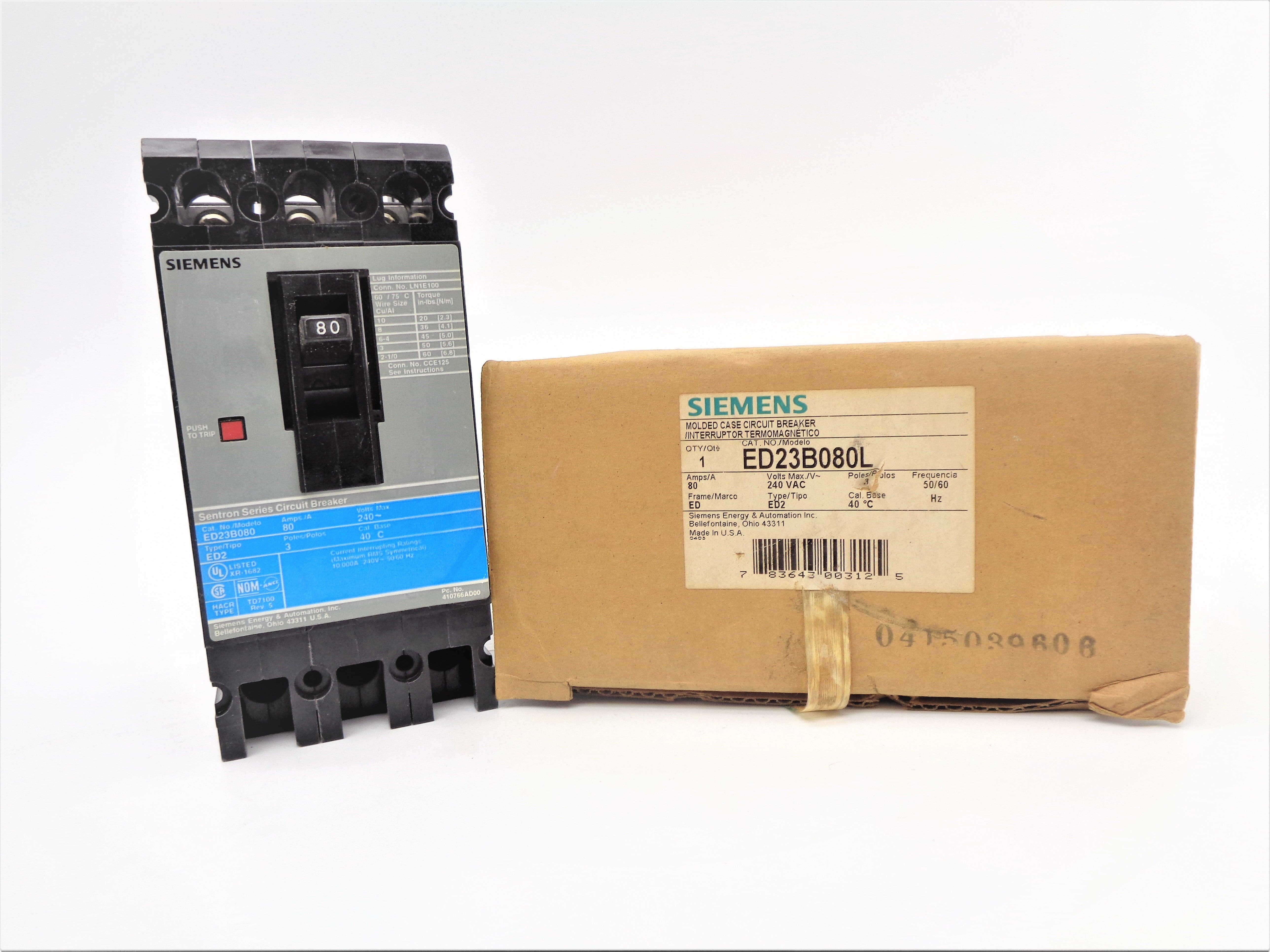 SIEMENS ED23B080L 80AMP 240VAC NSMP