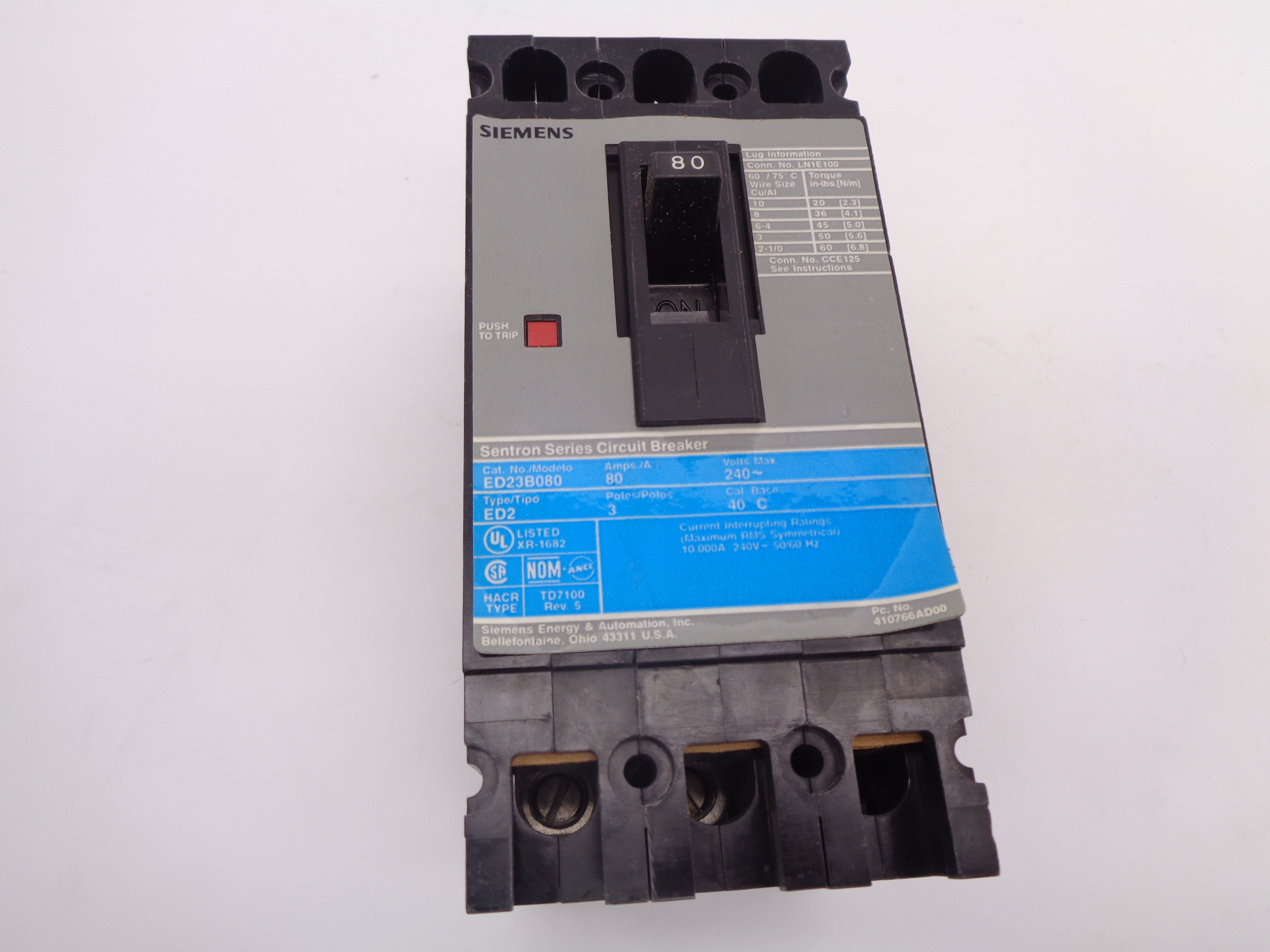 SIEMENS ED23B080L 80AMP 240VAC NSMP