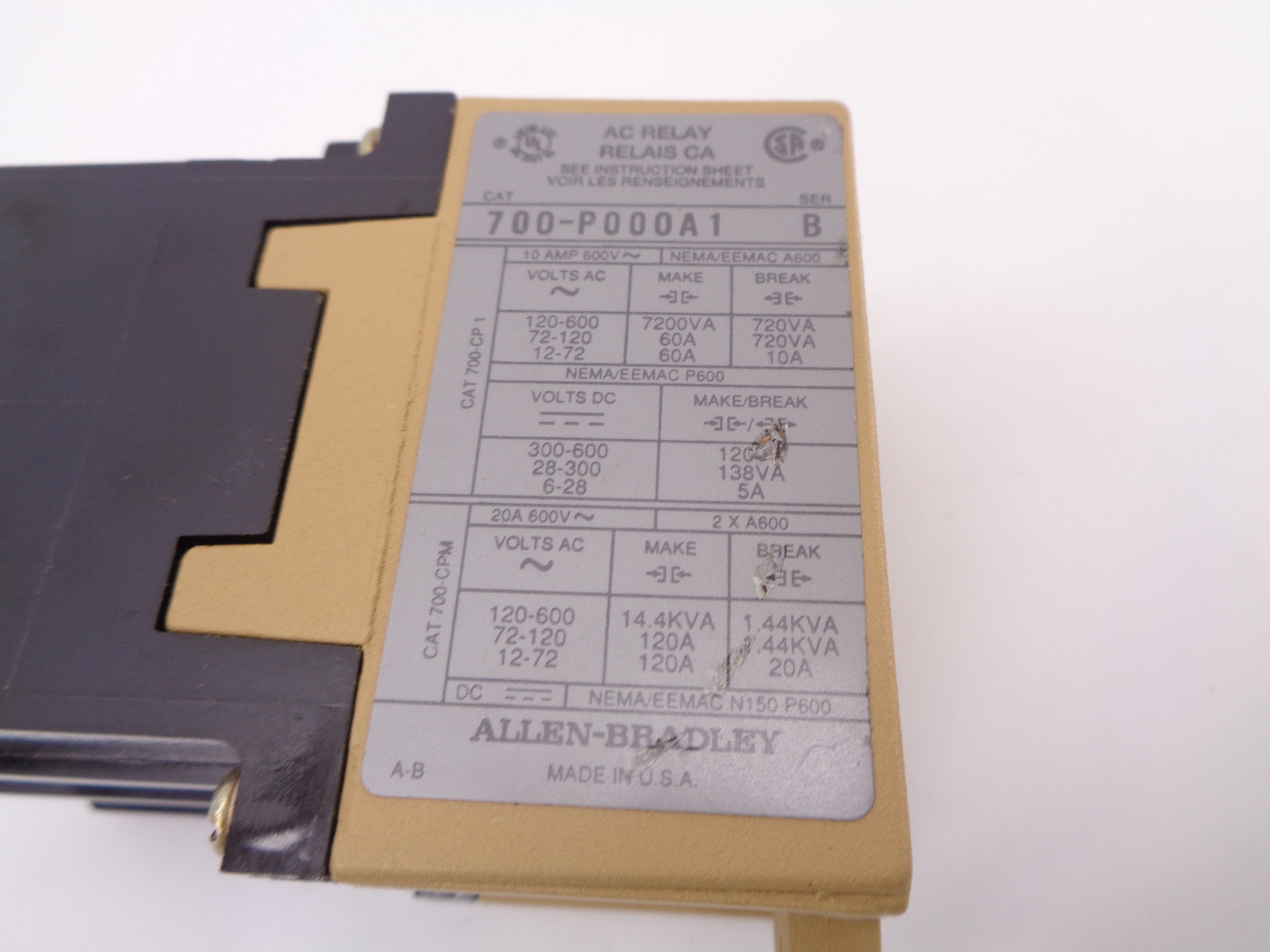 INDUSTRIAL SPARE PART 700-P000A1 SER.B 115-120V UNMP