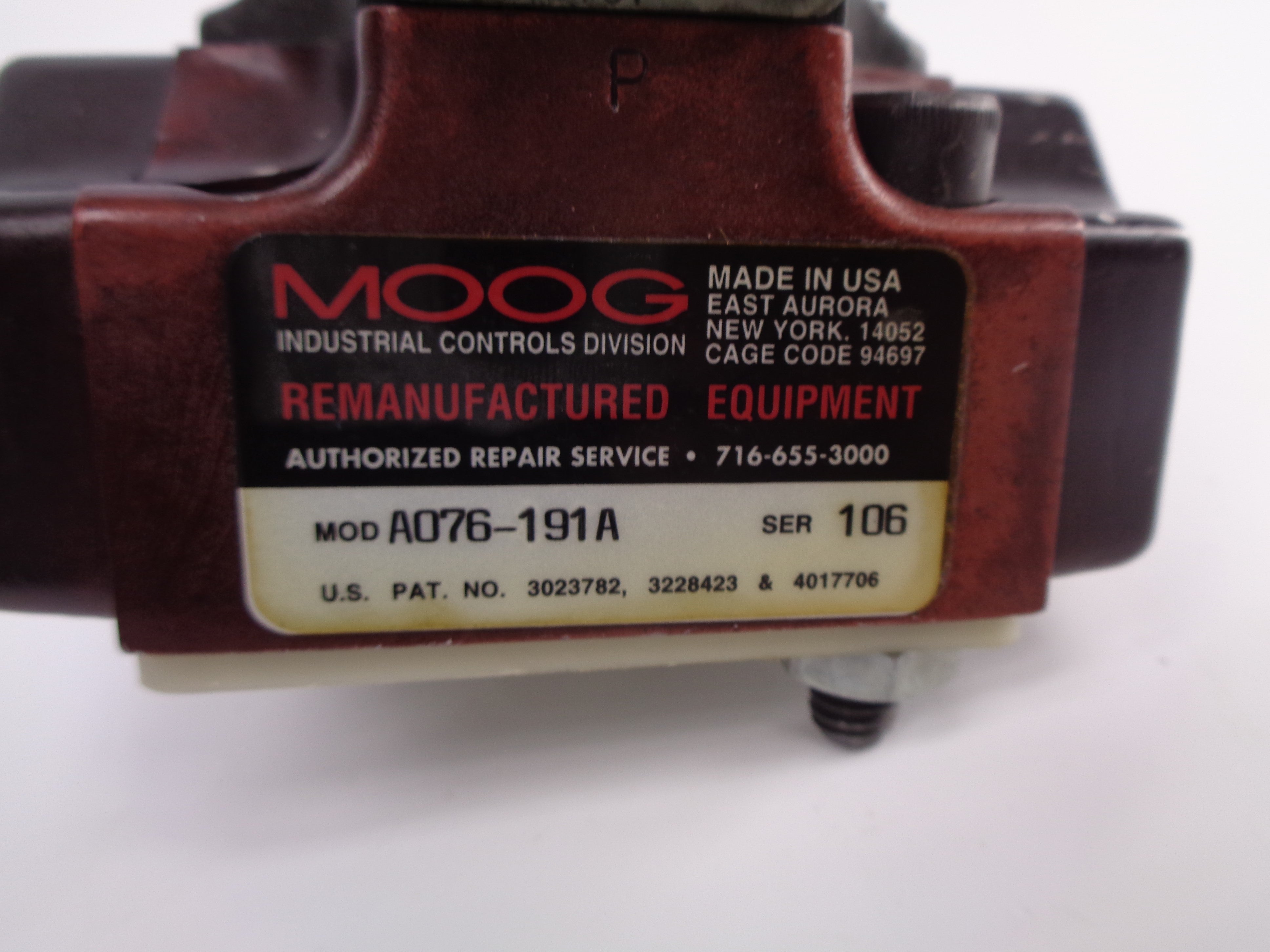 MOOG A076-191A SER.106 UNMP
