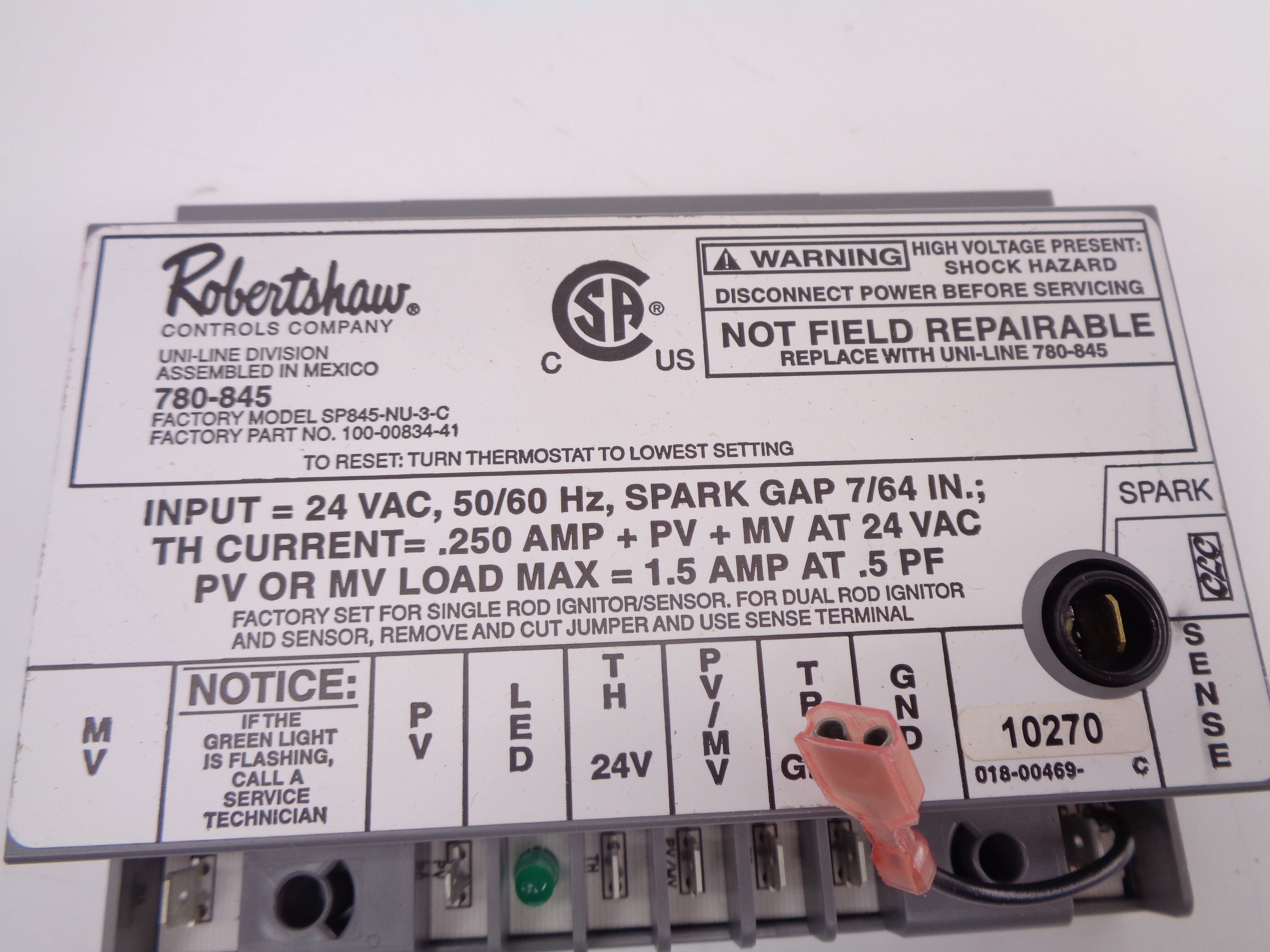 ROBERTSHAW SP845-NU-3-C UNMP
