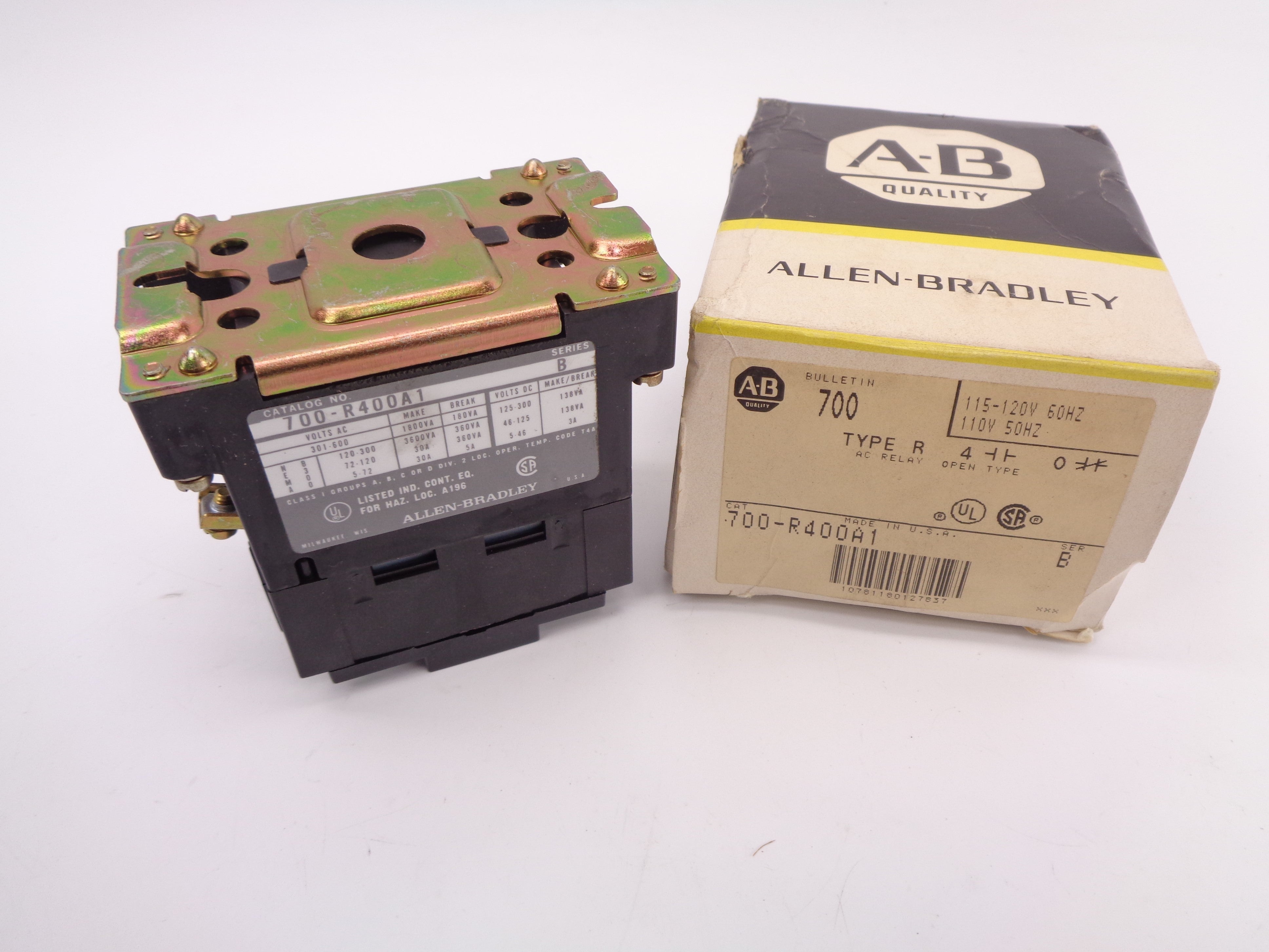 ALLEN BRADLEY 700-R400A1 SER. B 120V 30A (BK/YL) NSMP