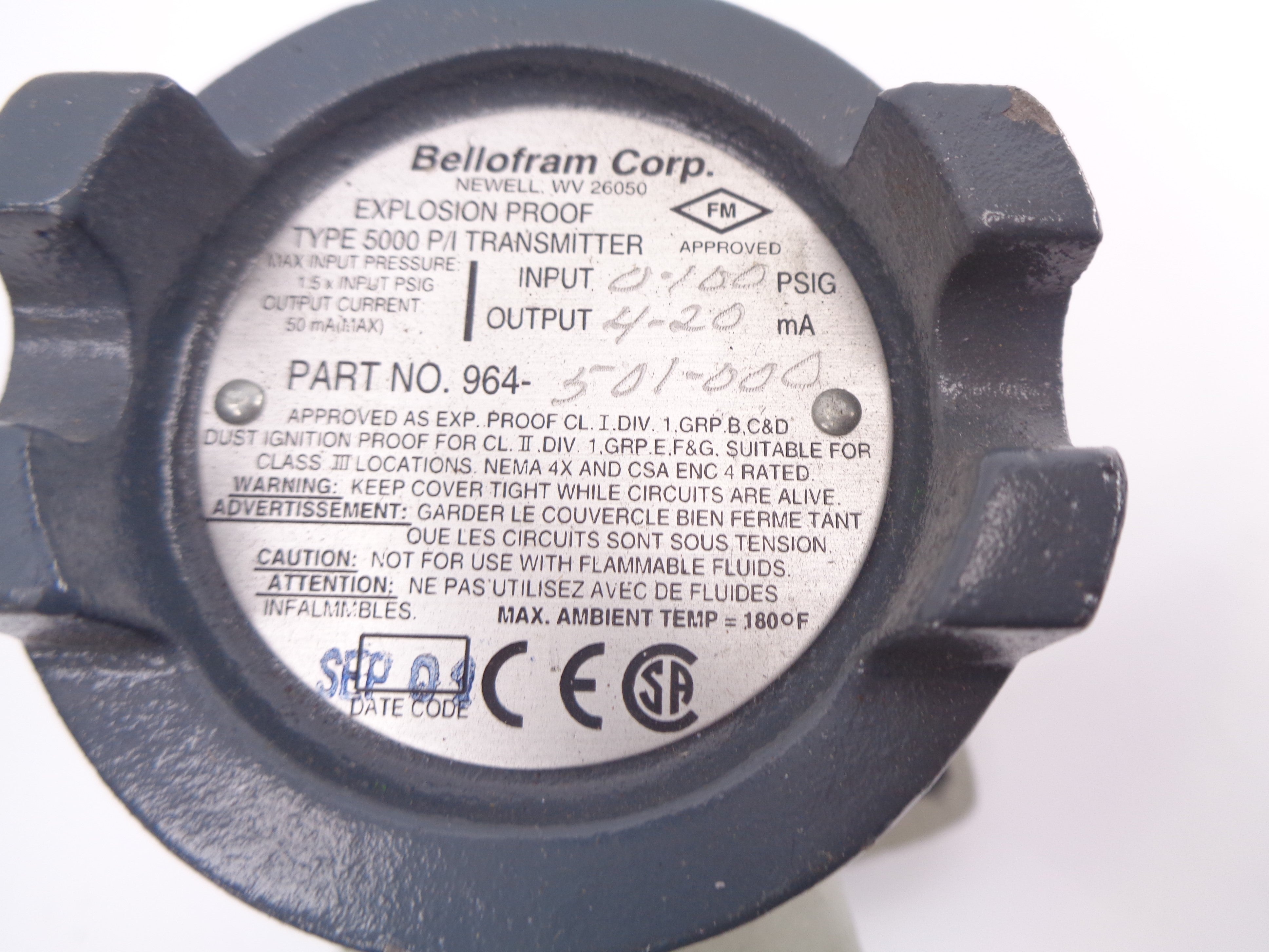 BELLFRAM COR. 964-501-000 UNMP