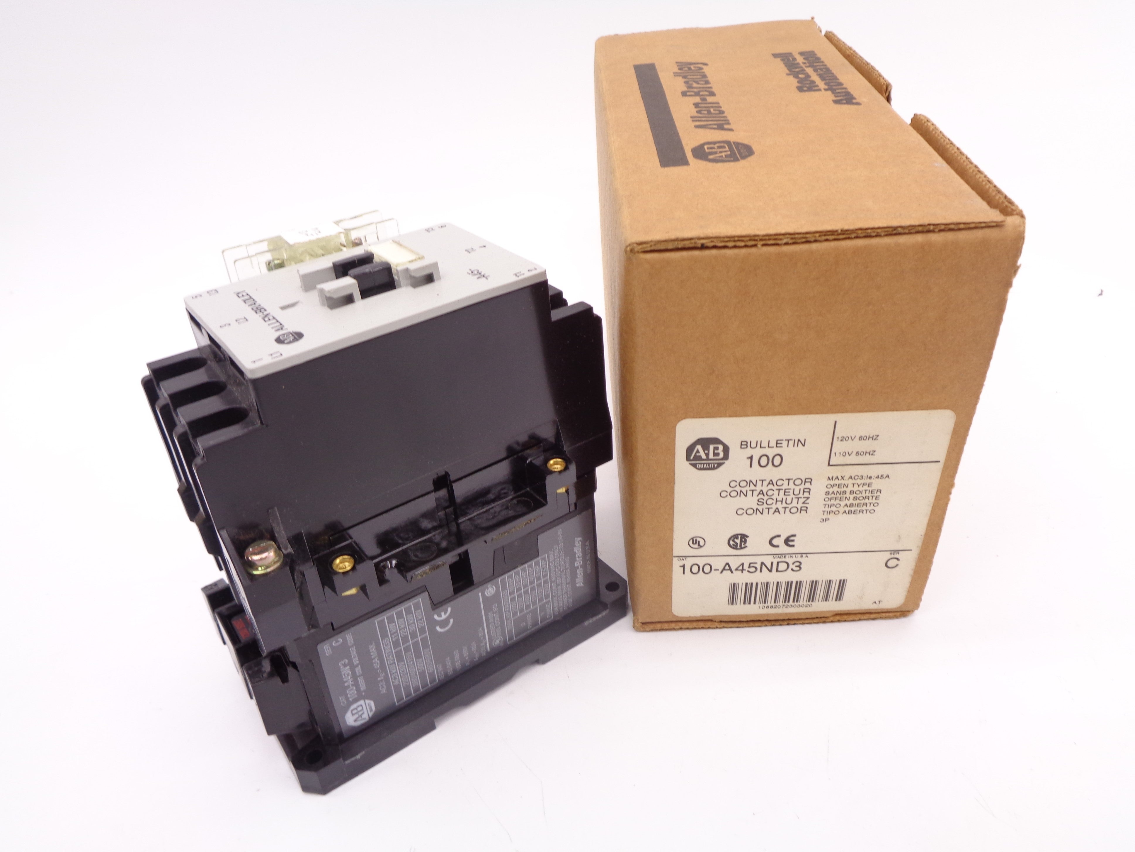 ALLEN BRADLEY 100-A45ND3 SER. C 110/120V (BR/WH) NSMP