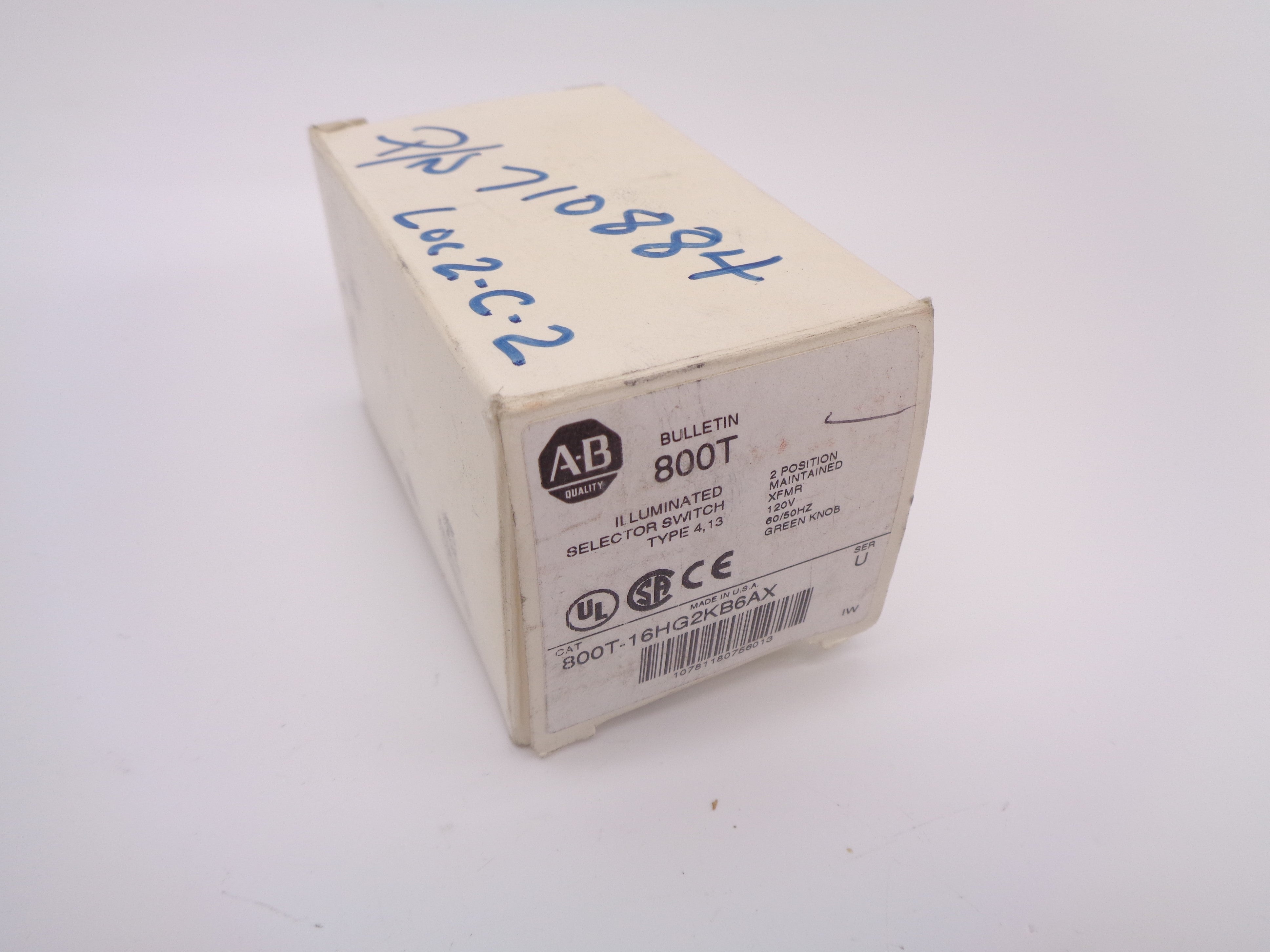 ALLEN BRADLEY 800T-16HG2KB6AX SER. U (WH) NSMP