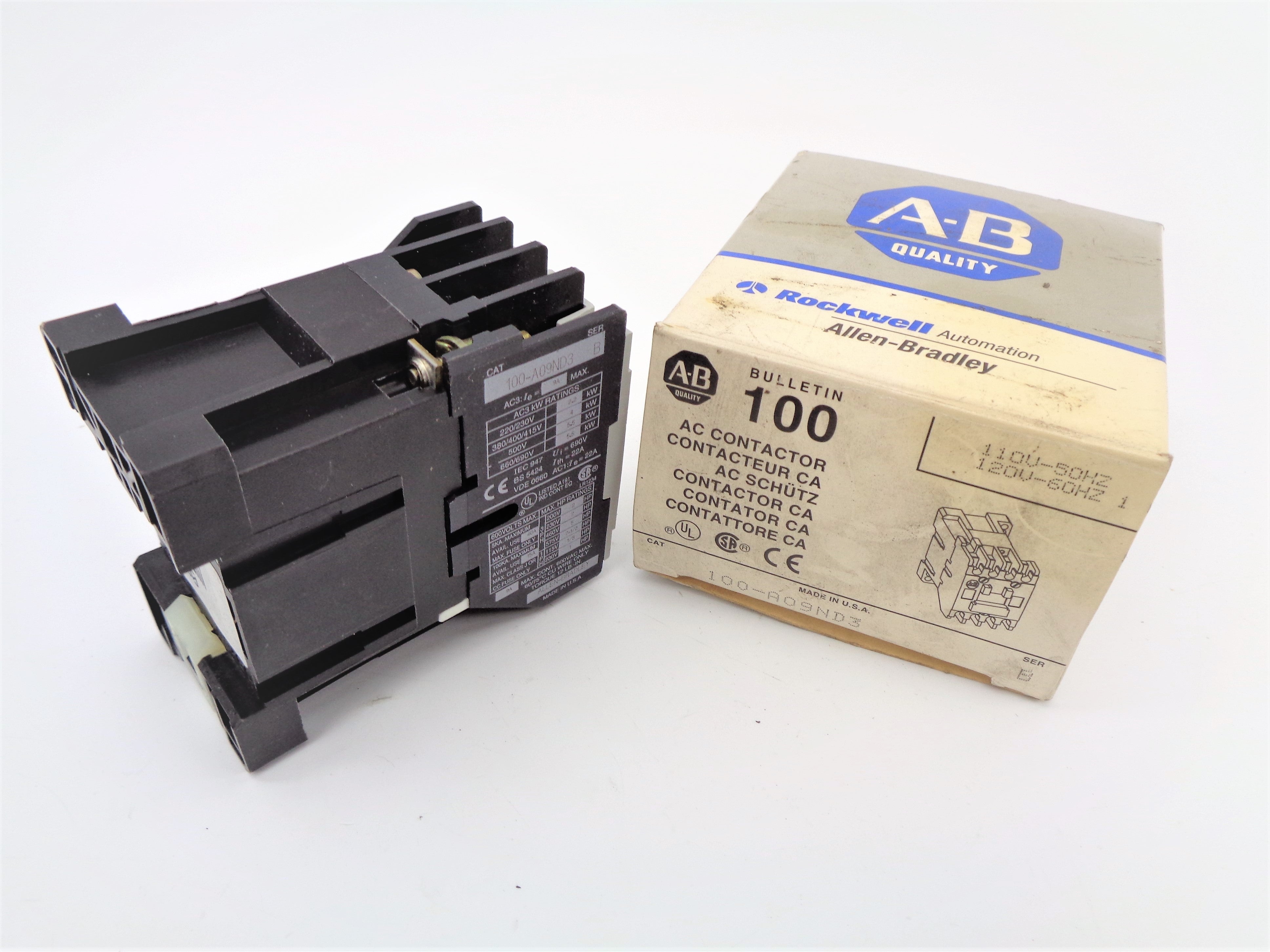 ALLEN BRADLEY 100-A09ND3 SER. B 110/120V (GY/BL) NSMP
