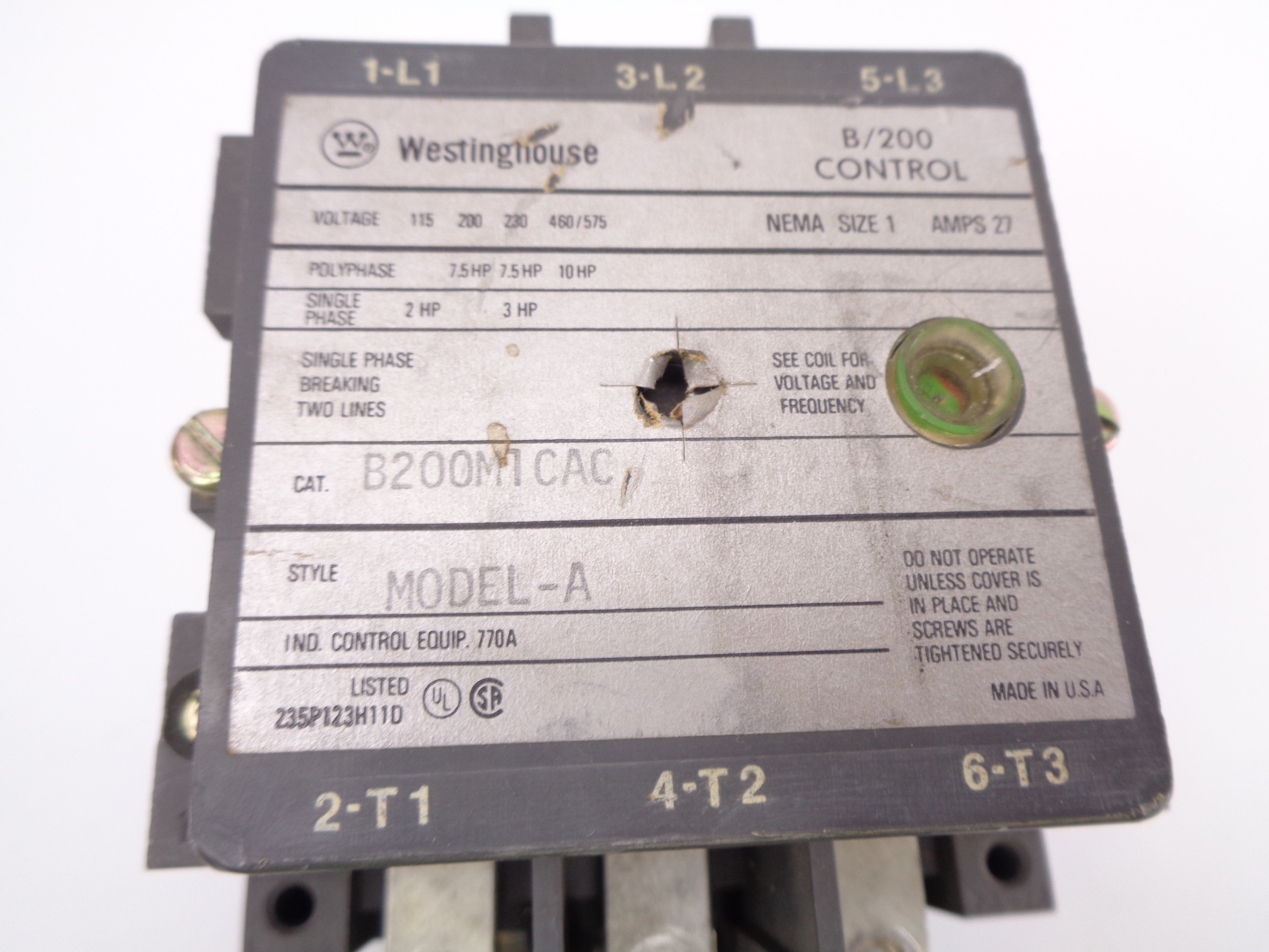 WESTINGHOUSE B200M1CAC UNMP