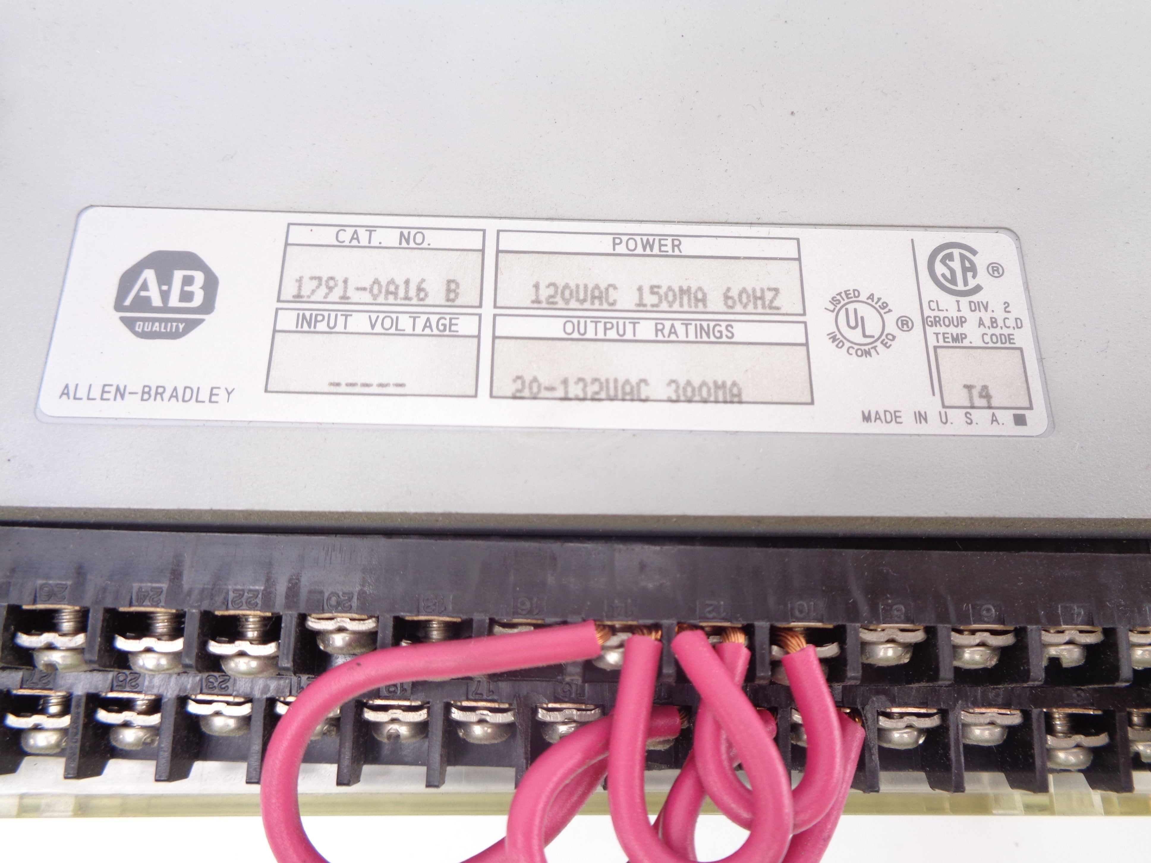 ALLEN BRADLEY 1791-0A16 SER. B UNMP