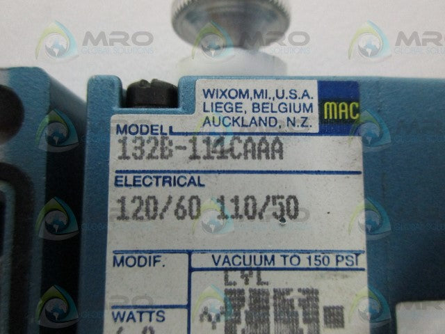 MAC 132B-114CAAA SOLENOID VALVE *NEW NO BOX*