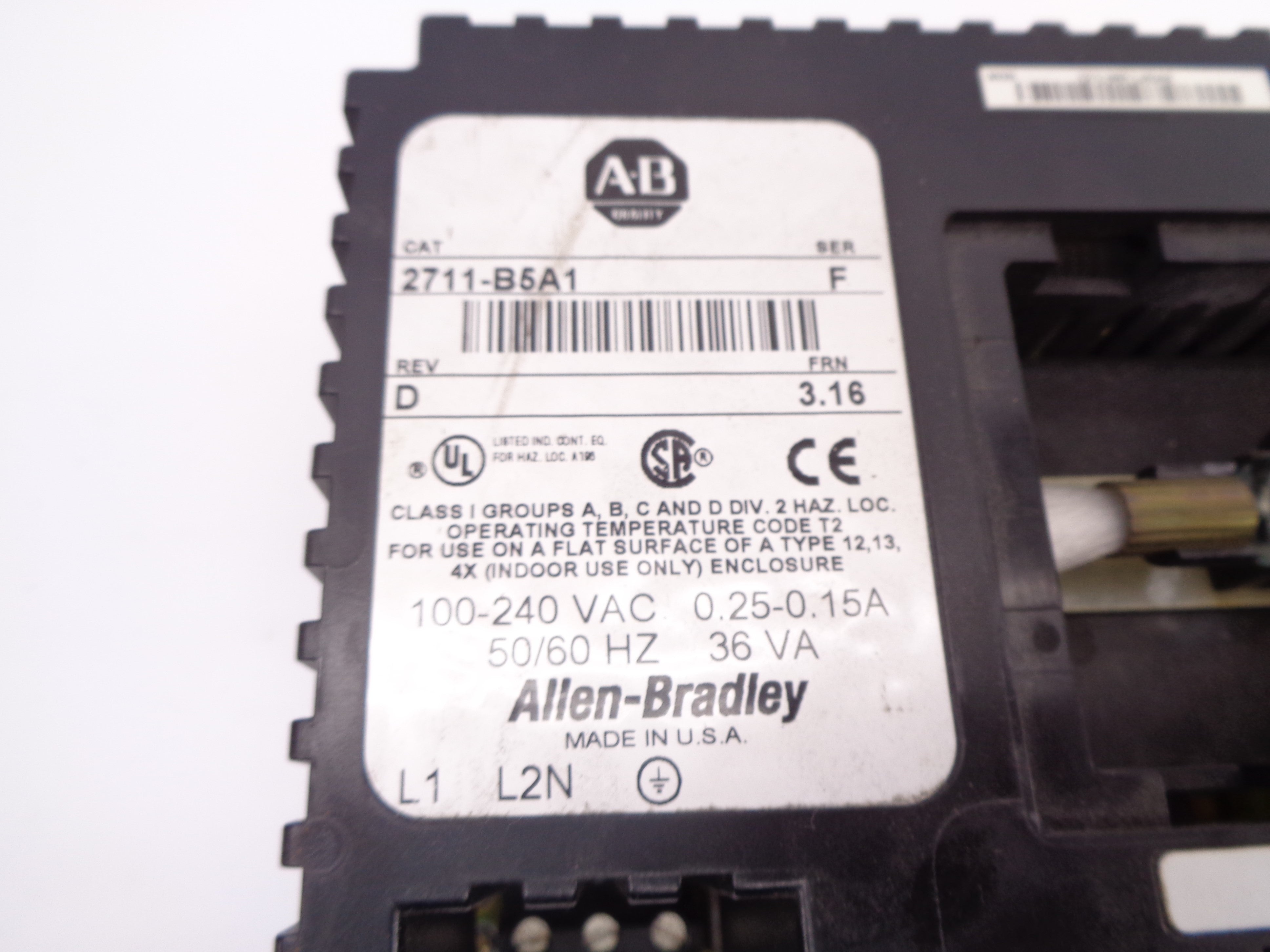 INDUSTRIAL SPARE PART 2711-B5A1 F/W 3.16 SER. F UNMP