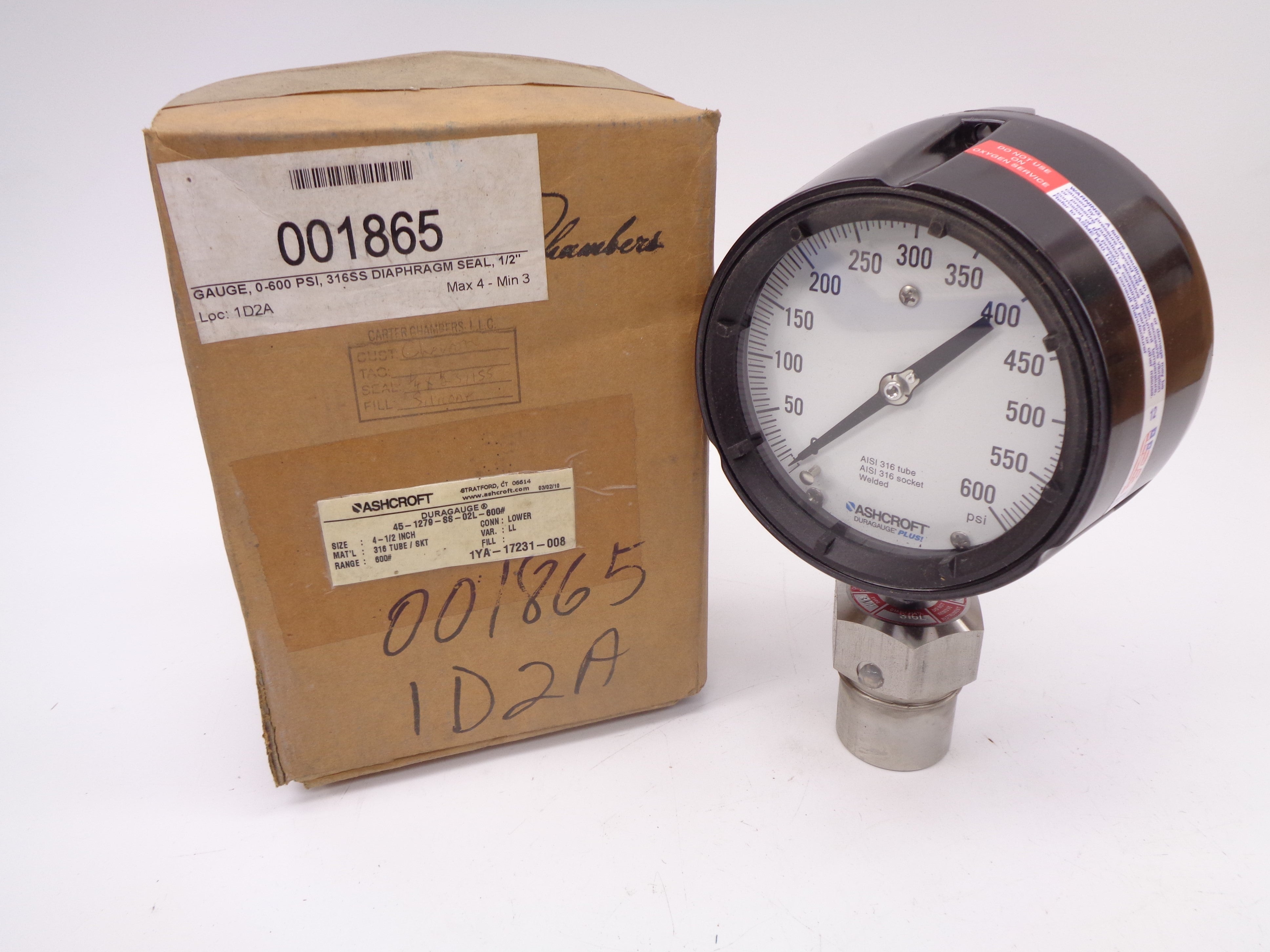 ASHCROFT 45-1279-SS-02L-600# NSMP