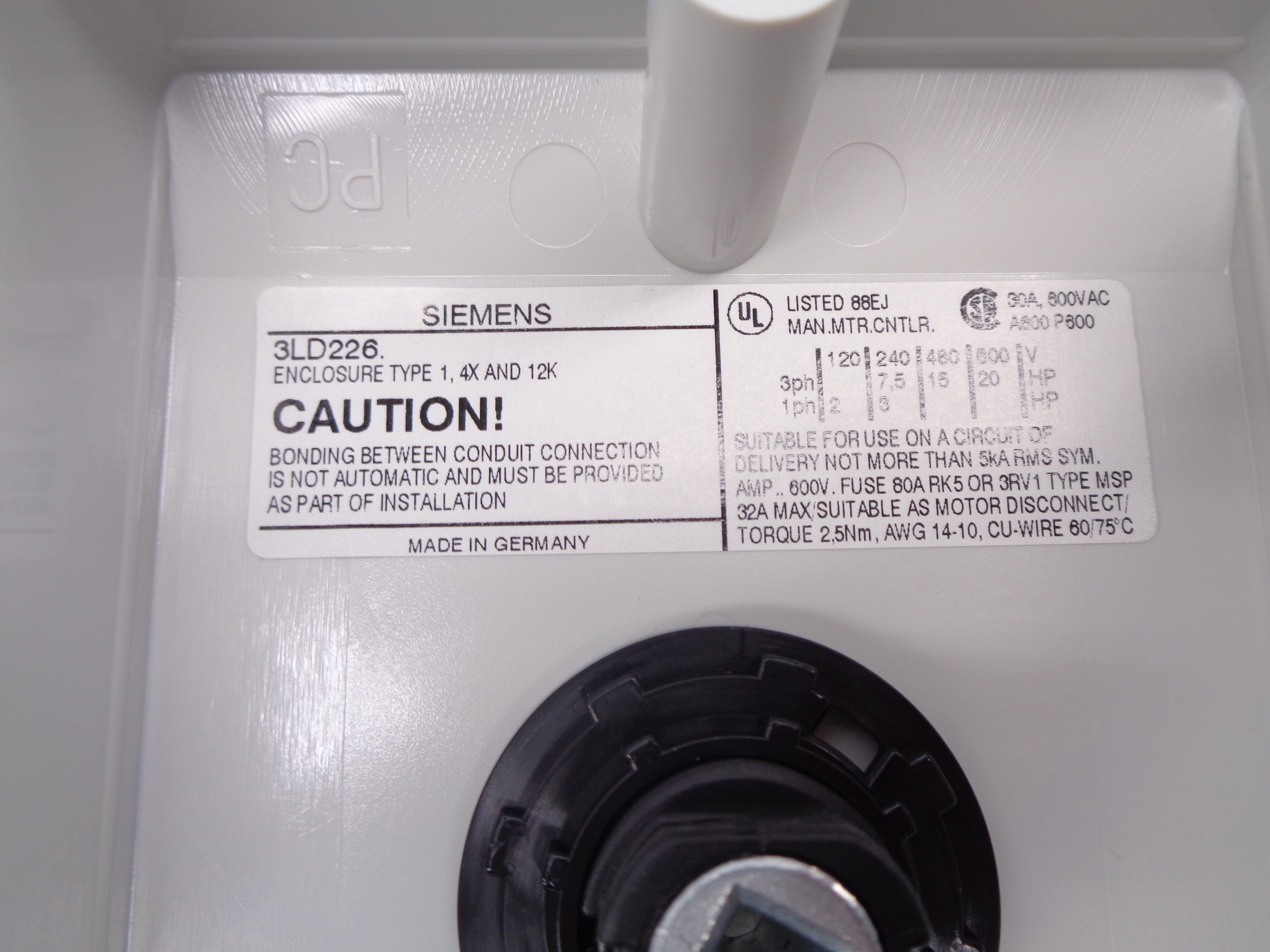 SIEMENS 3LD2264-0TB53-0US2 (AS PICTURED) NSNP