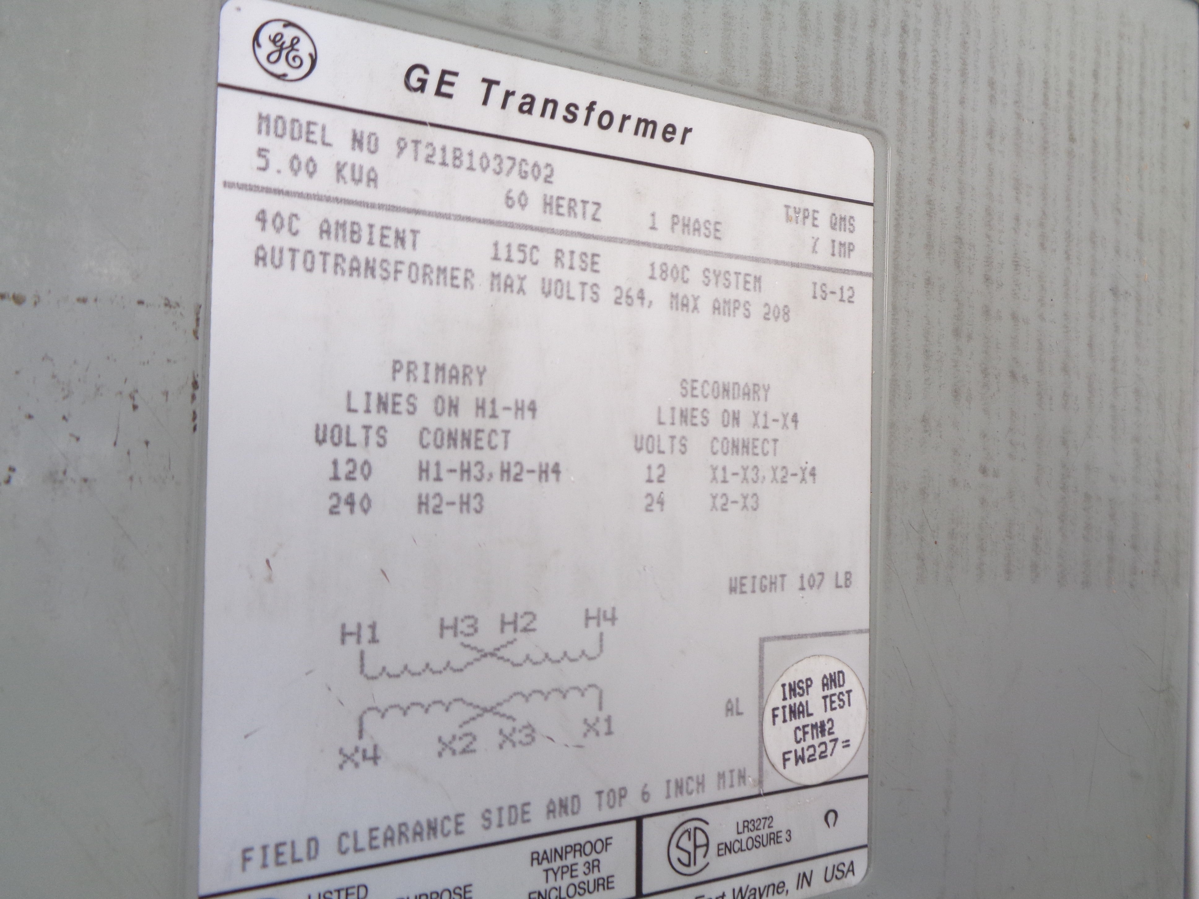 GENERAL ELECTRIC 9T21B1037G02 NSNP
