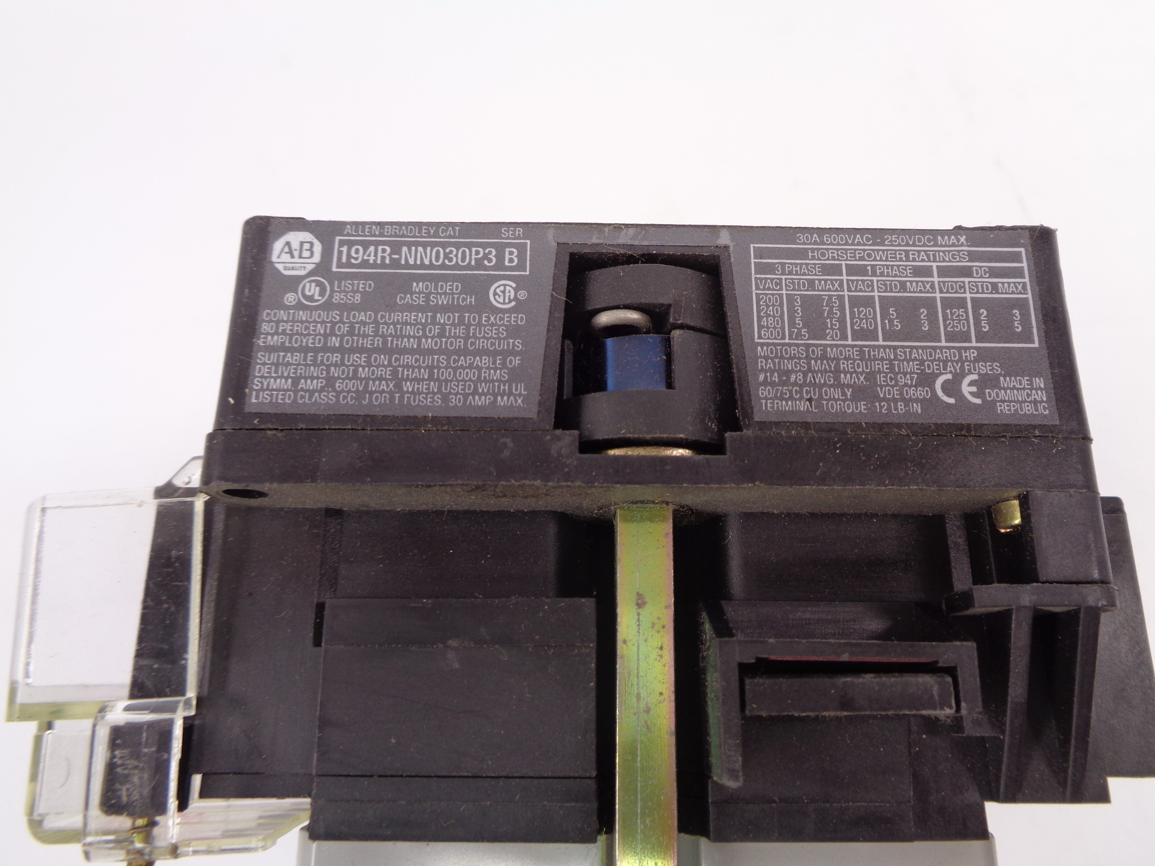 ALLEN BRADLEY 194R-NN030P3 SER. B UNMP