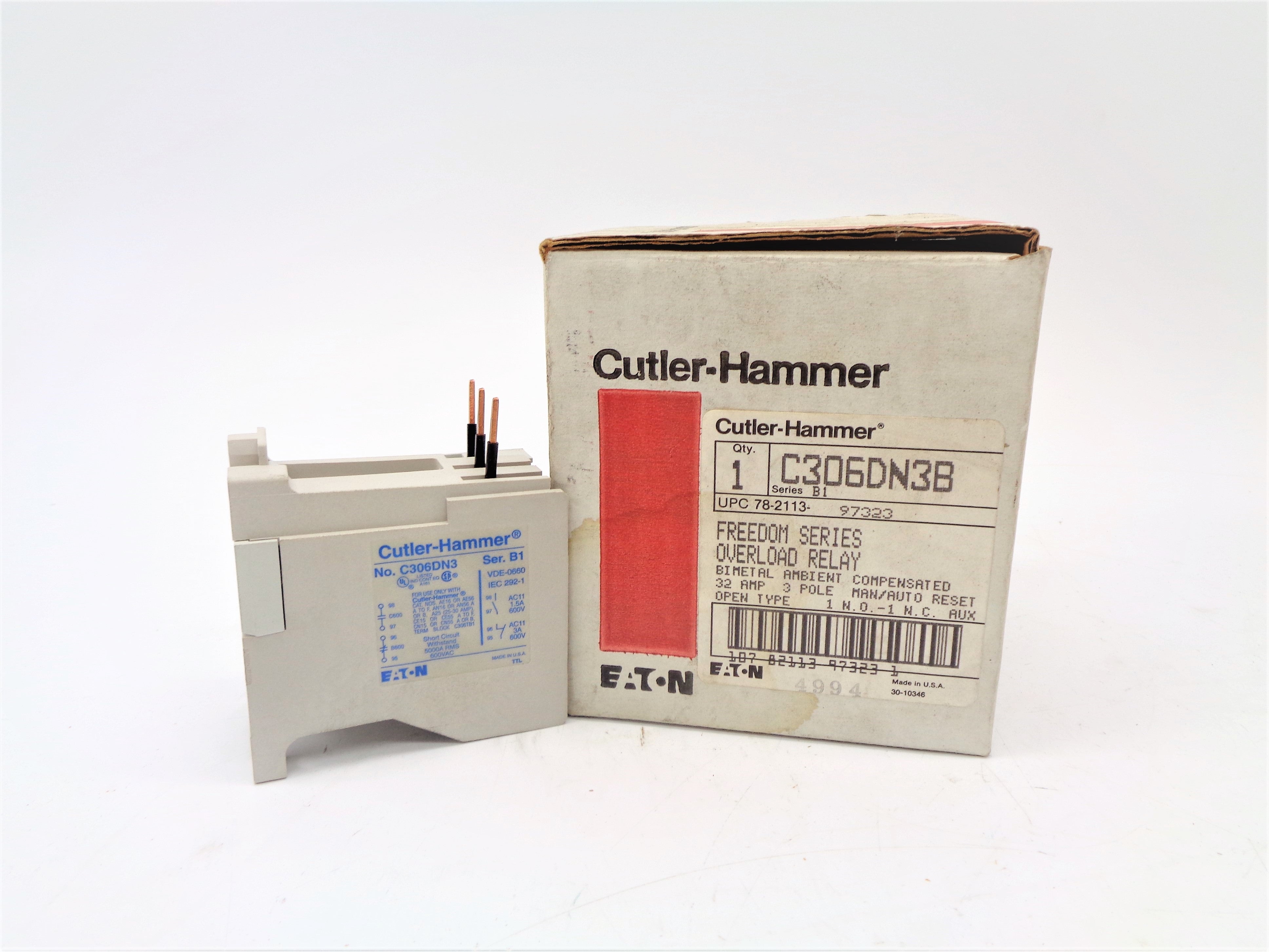 CUTLER HAMMER C306DN3B SER. B1 32A 600V NSMP