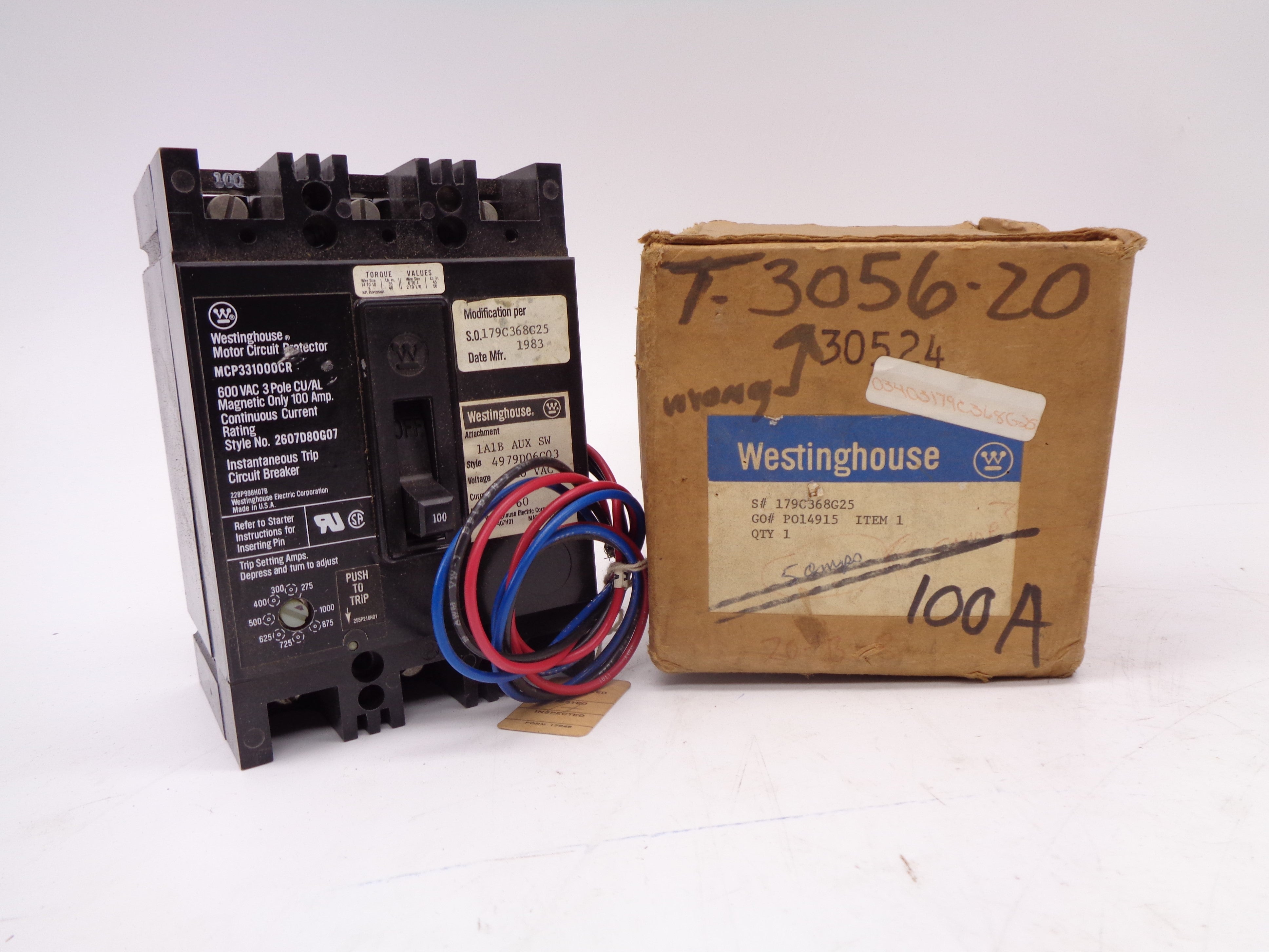 WESTINGHOUSE 179C368G25 100A 600V NSMP
