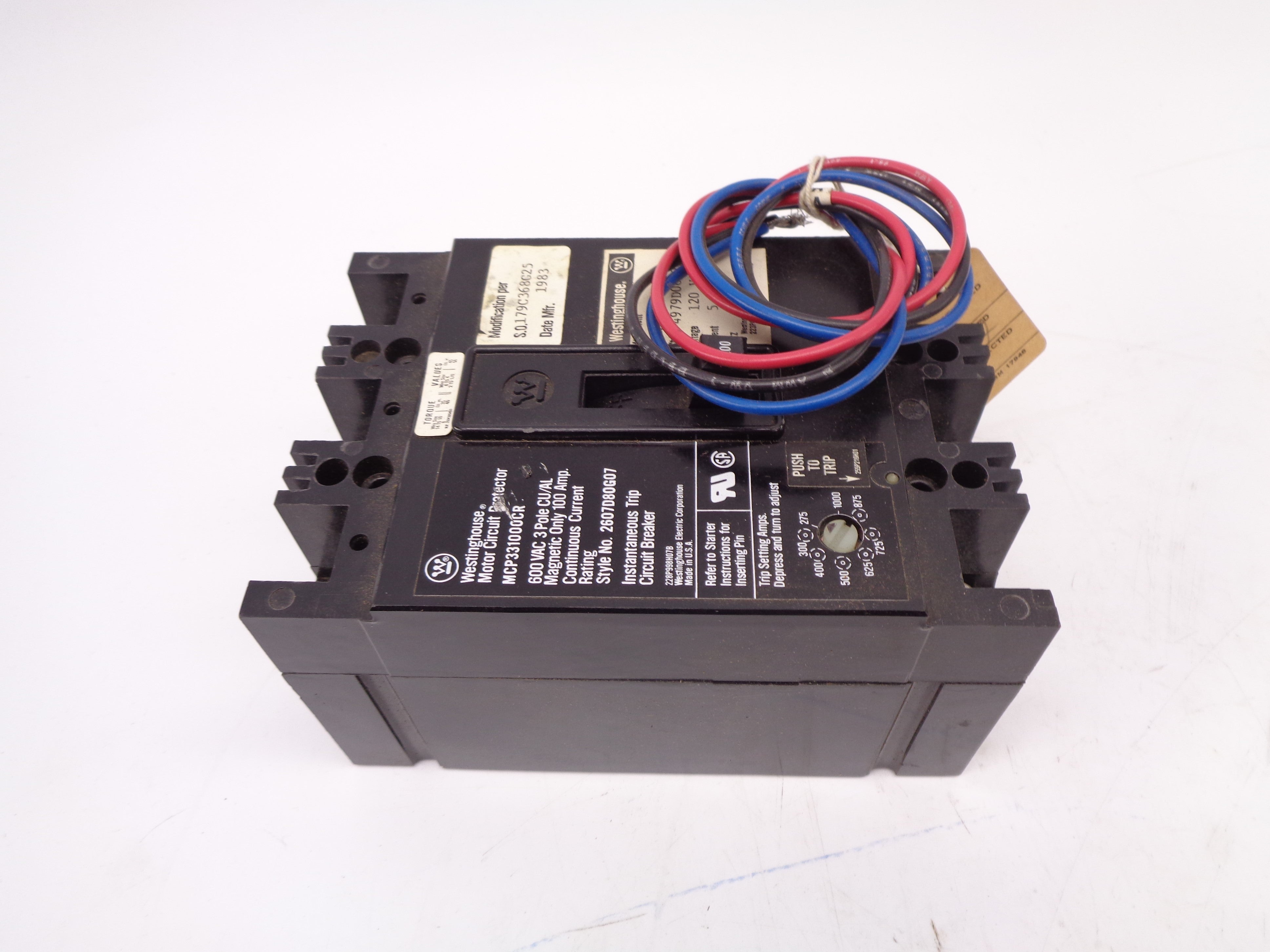WESTINGHOUSE 179C368G25 100A 600V NSMP