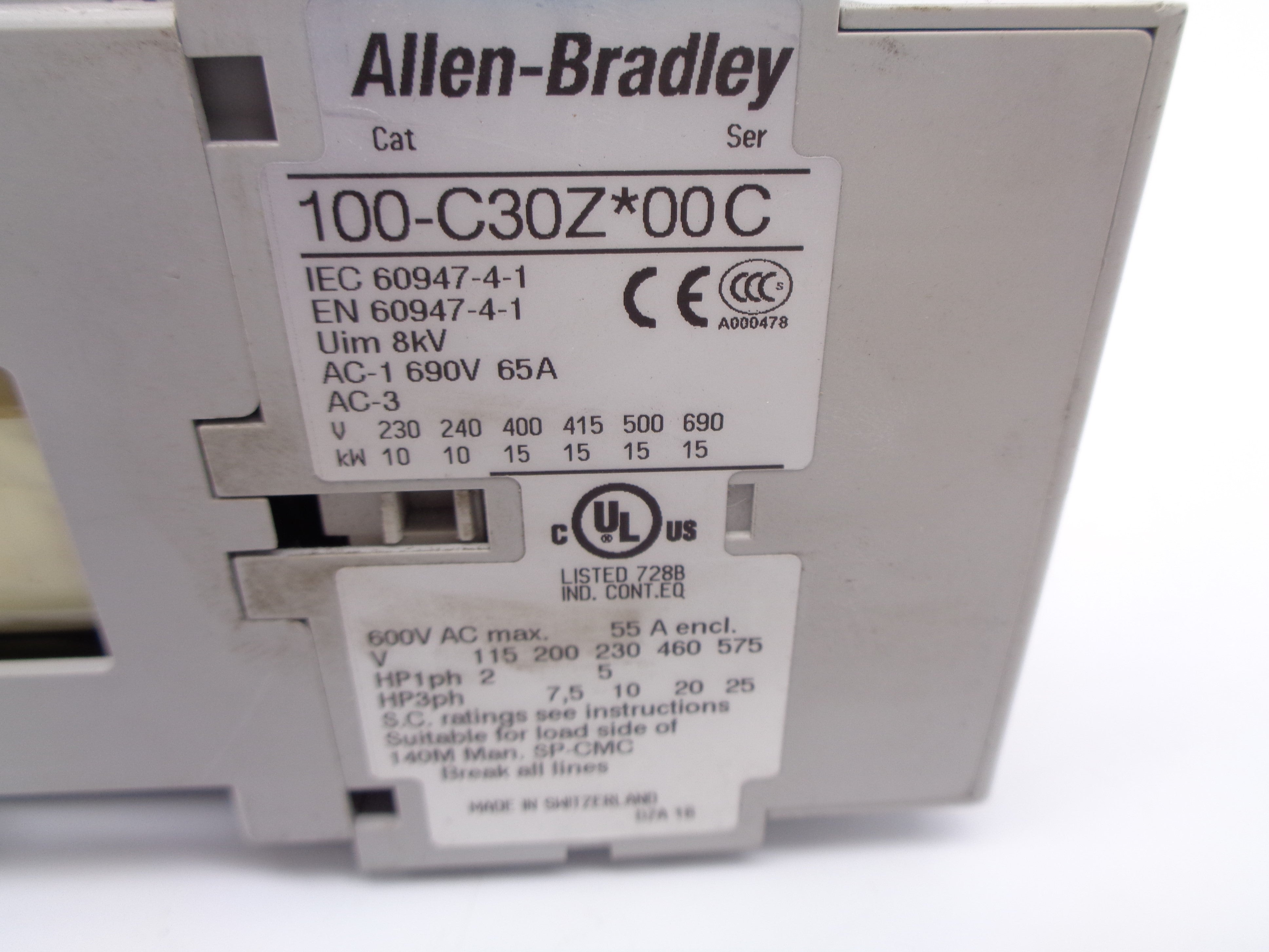 ALLEN BRADLEY 100-C30ZJ00 SER. C 24V NSNP