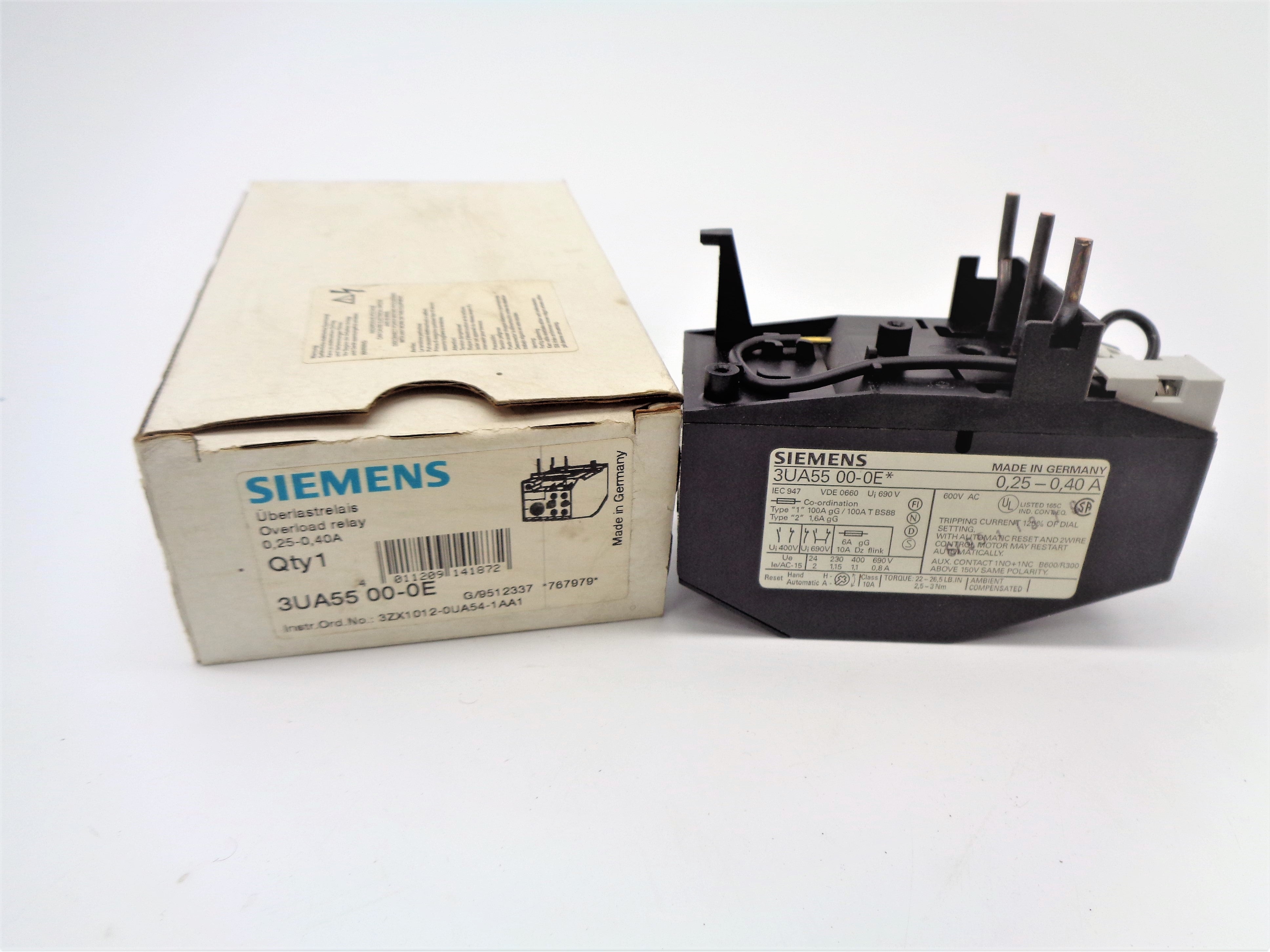 SIEMENS 3UA5500-0E 0.25-0.40A NSMP