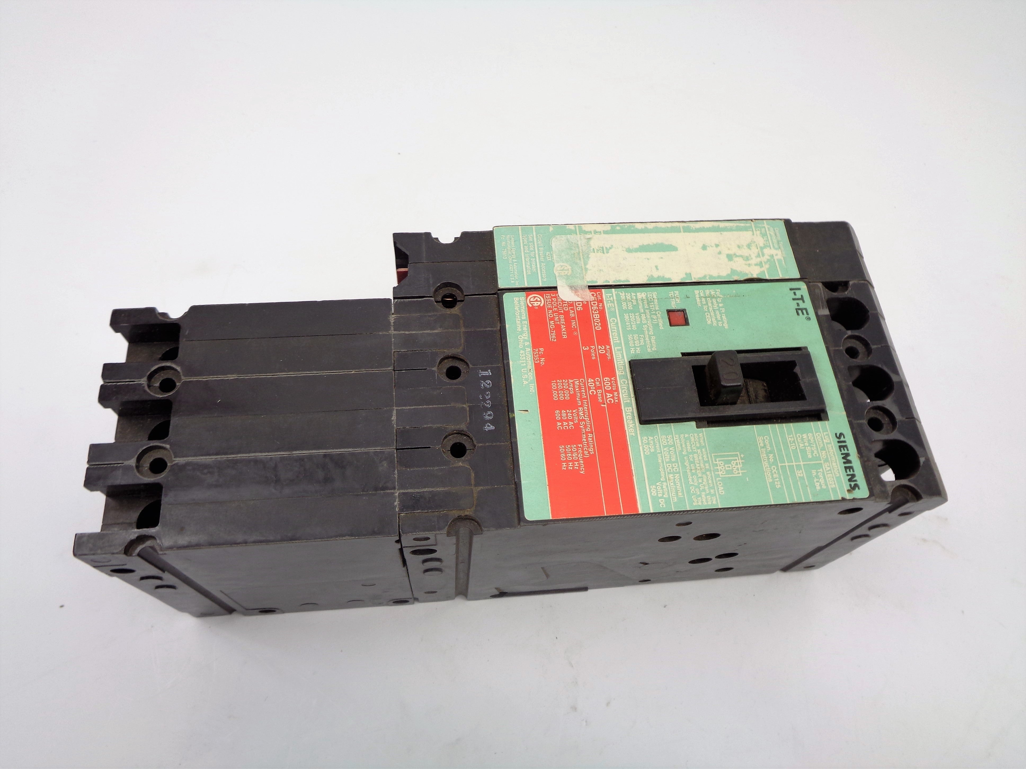 SIEMENS CED63B020 20A 600V UNMP