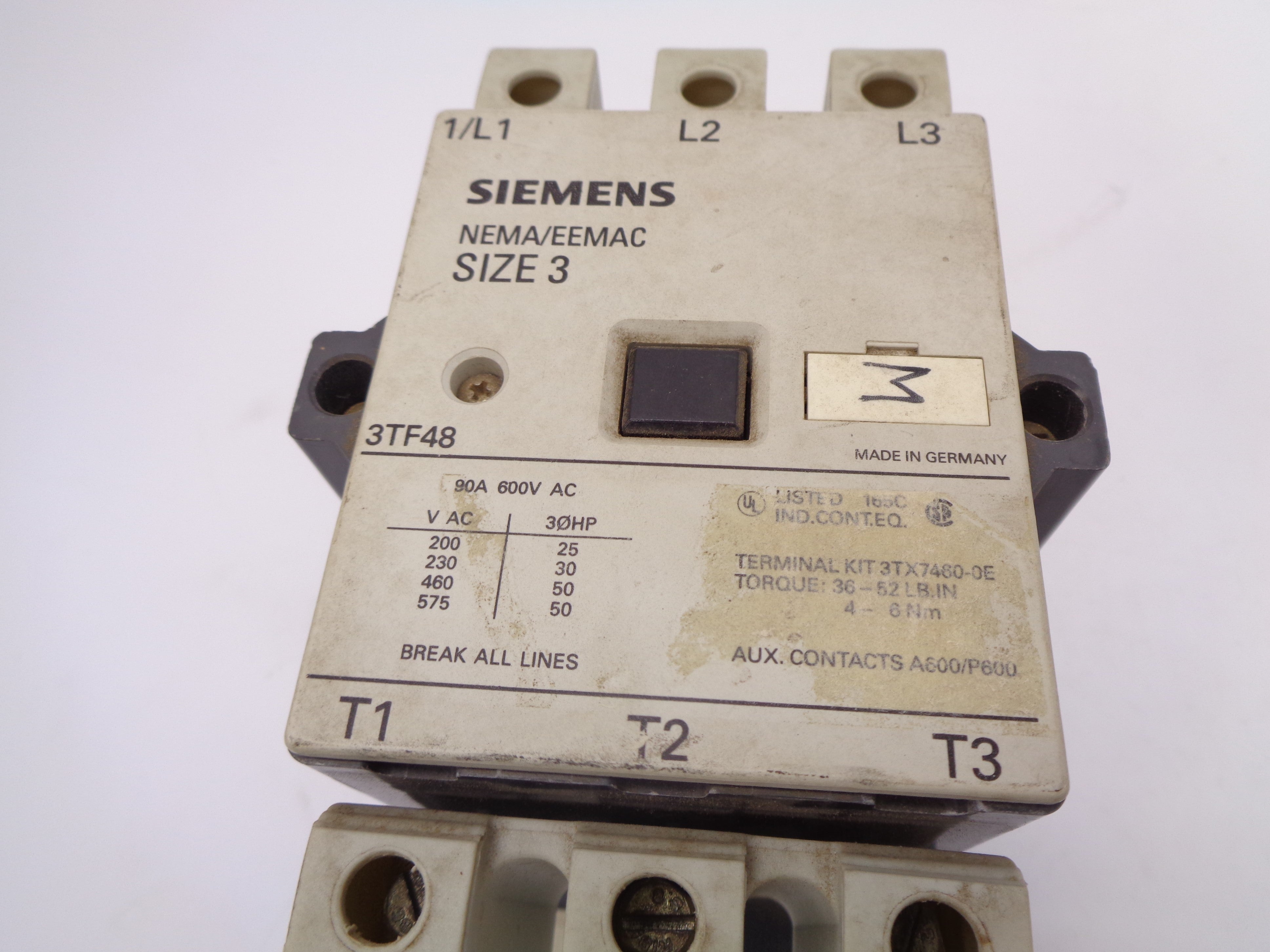 SIEMENS 3TF4822-OAK61 600V UNMP