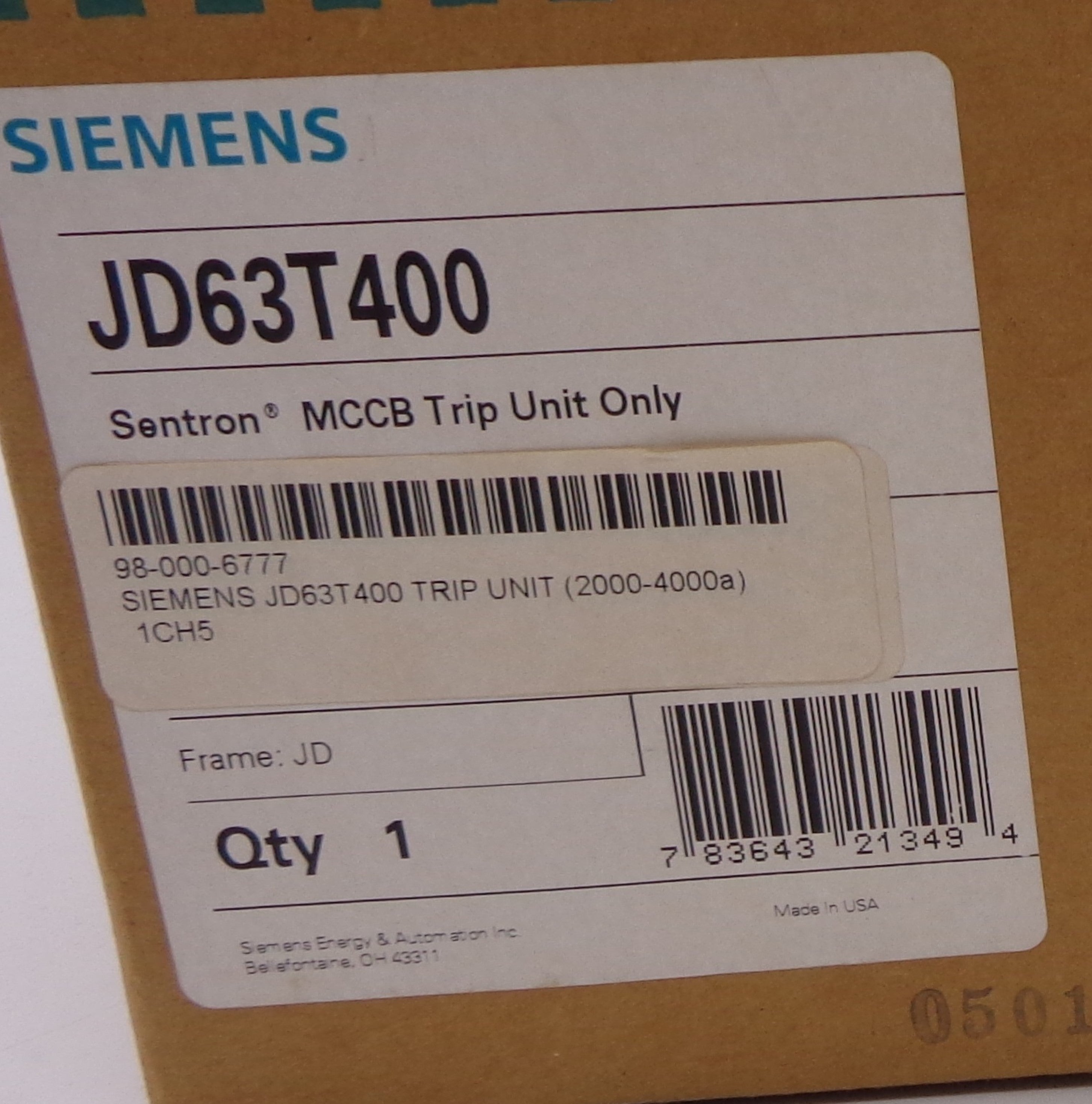 SIEMENS JD63T400 NSMP