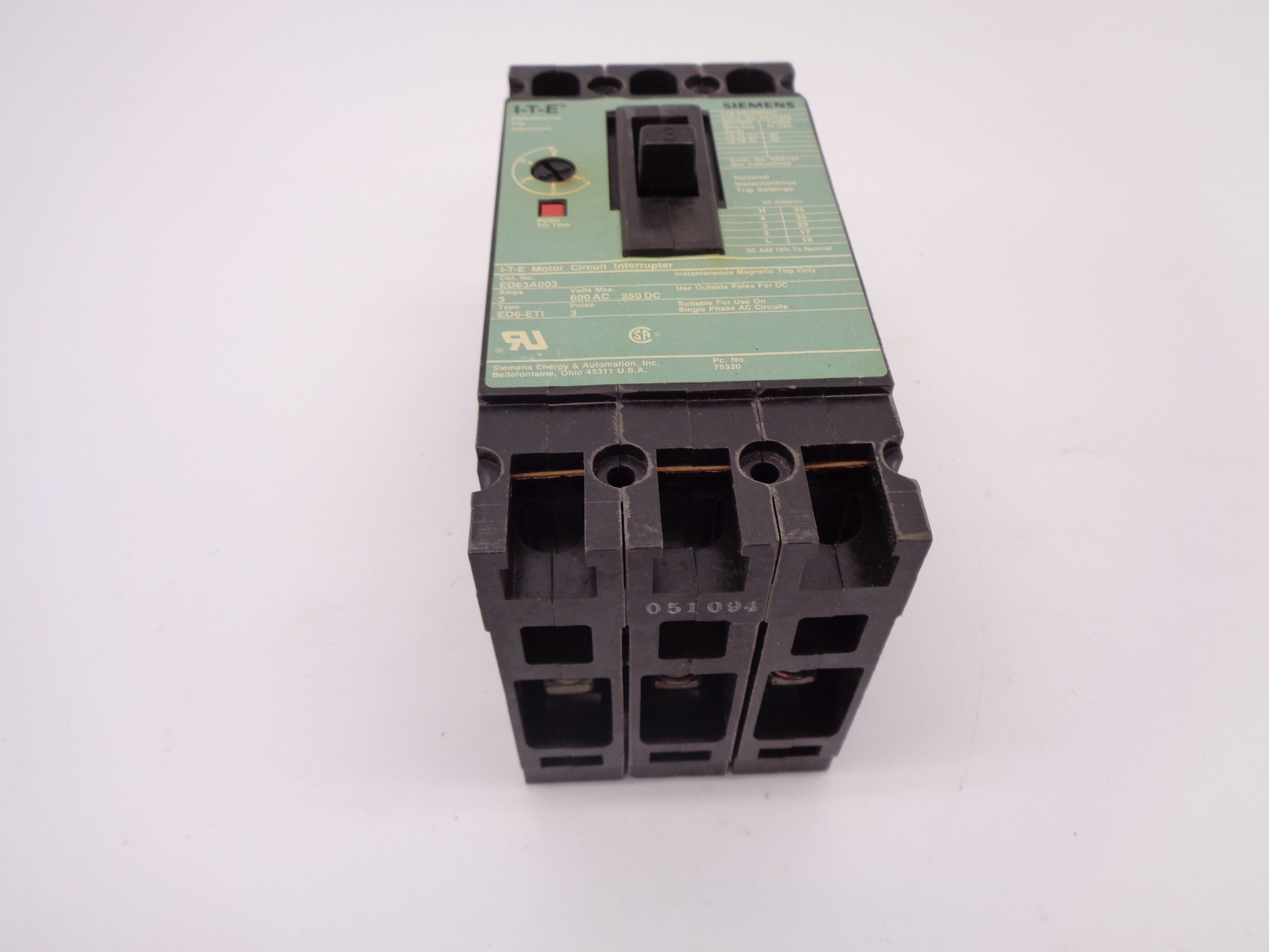 SIEMENS ED63A003 3A 250VDC NSNP