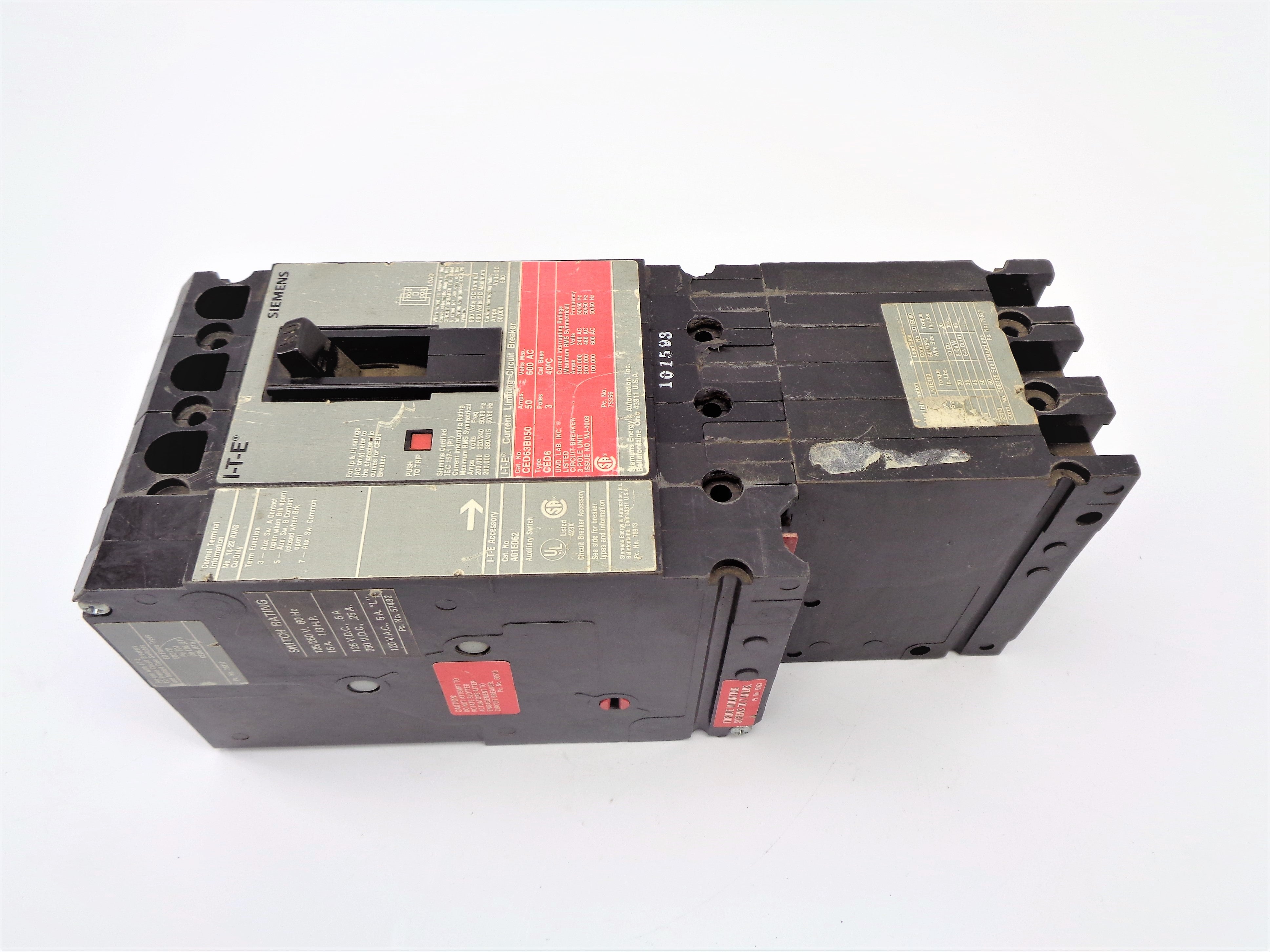 SIEMENS CED63B050 50A 600V UNMP