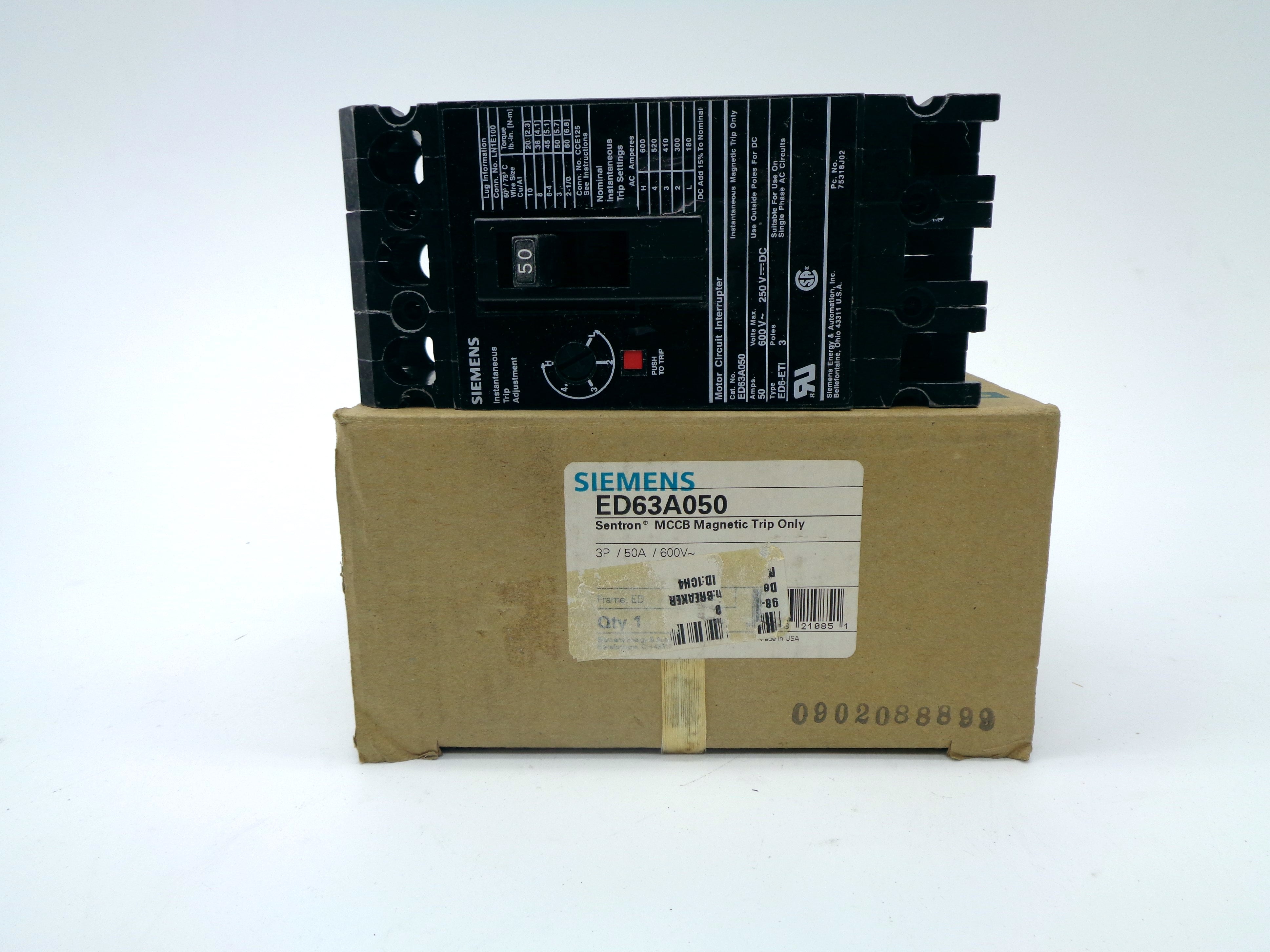 SIEMENS ED63A050 50A 600V NSMP