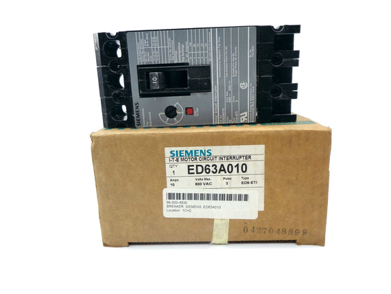 SIEMENS ED63A010 10A 600V NSMP
