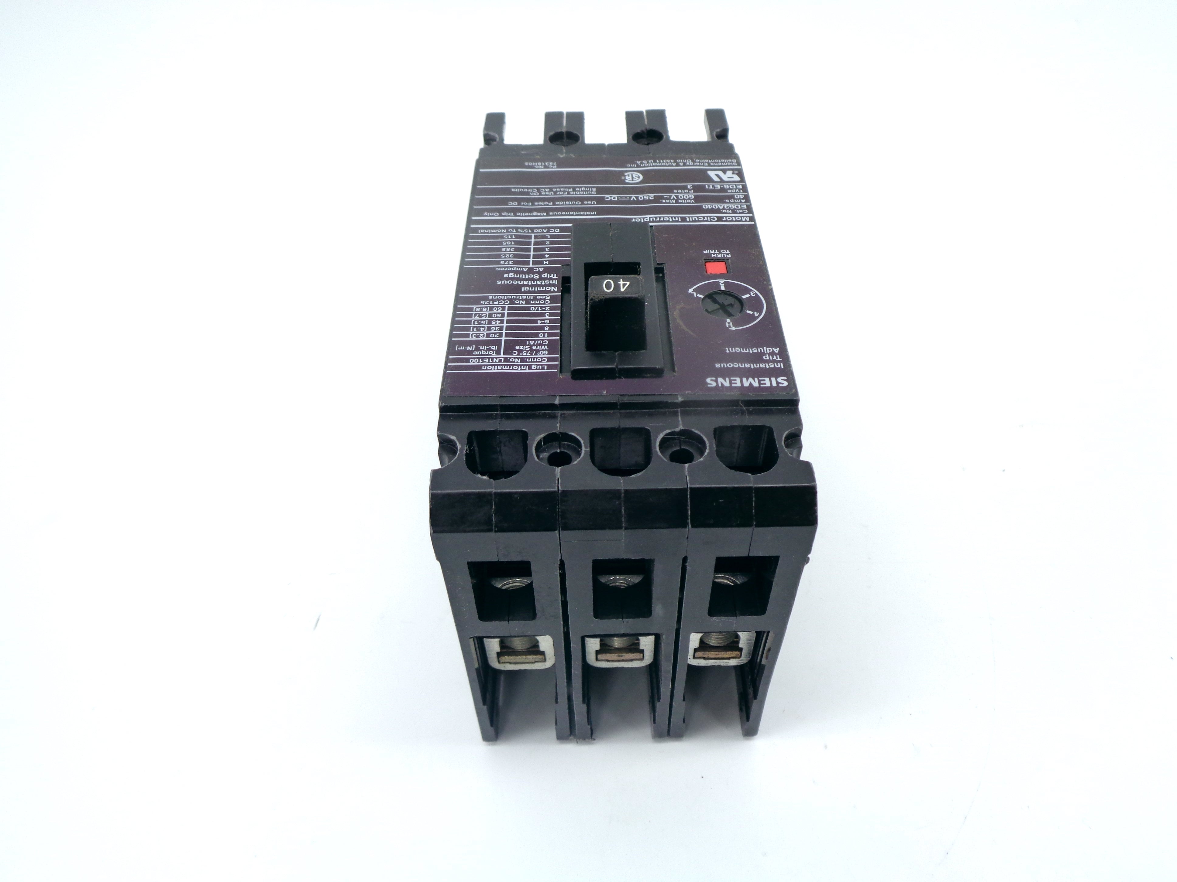 SIEMENS ED63A040 40A 600V NSNP