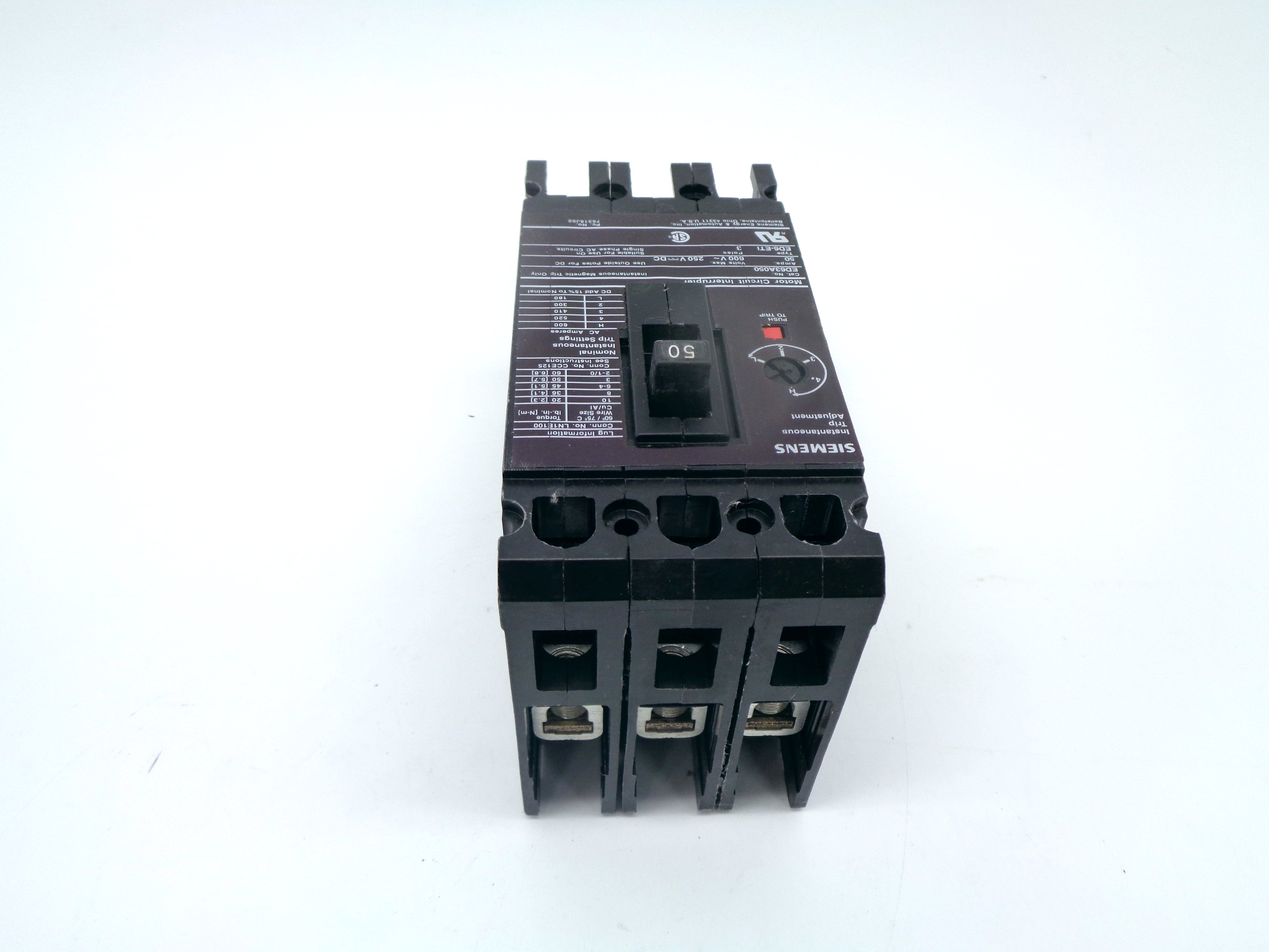 SIEMENS ED63A050 50A 600V NSNP