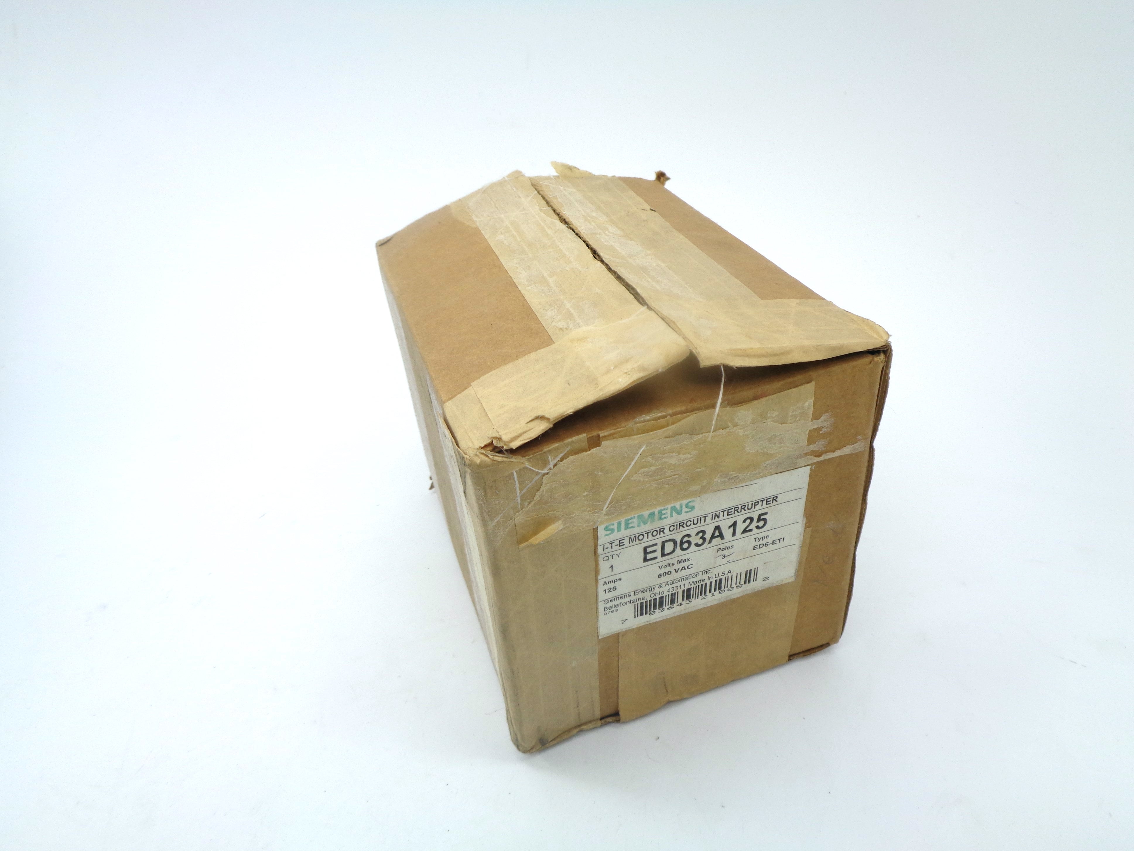 SIEMENS ED63A125 125A 600V NSMP