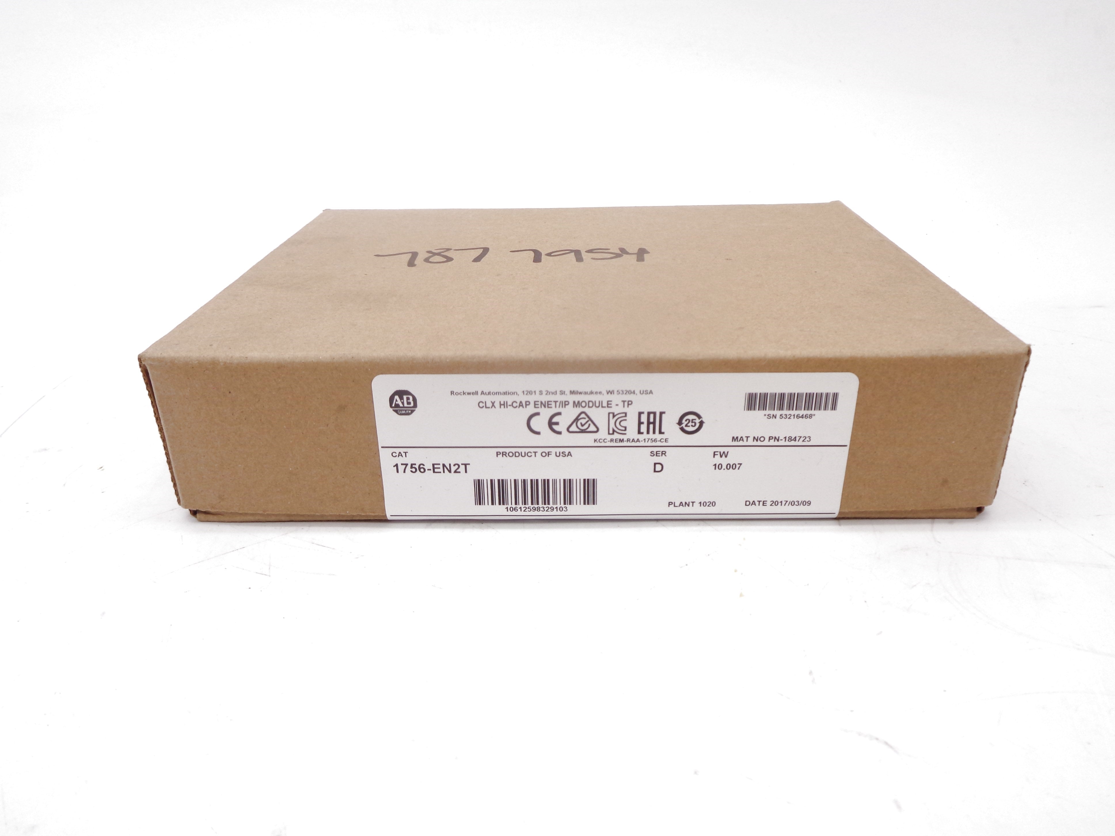ALLEN BRADLEY 1756-EN2T SER. D F/W 10.007 (DATE: 2017) NSFS