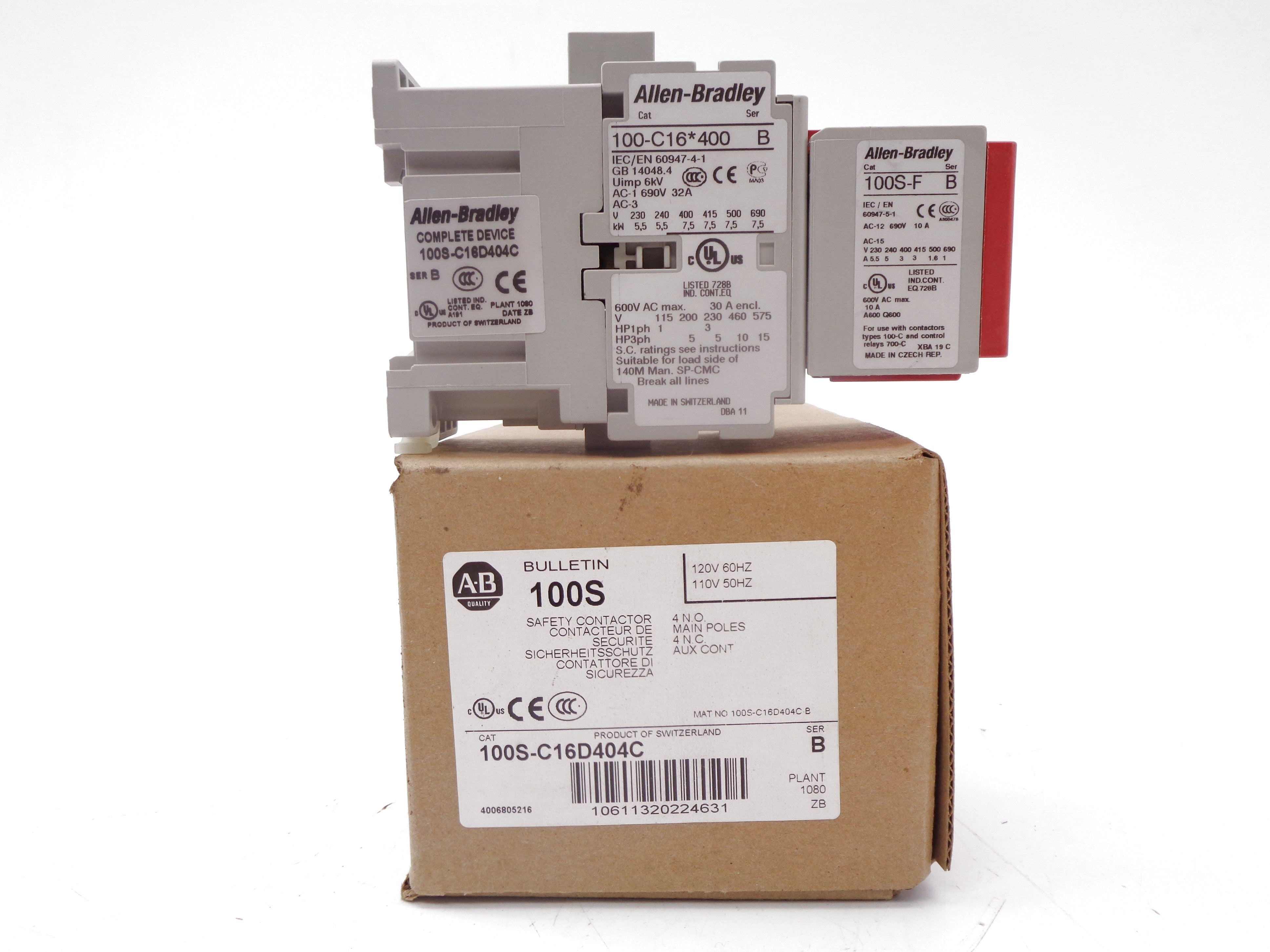ALLEN BRADLEY 100S-C16D404C SER. B 120V (BR/WH) NSMP