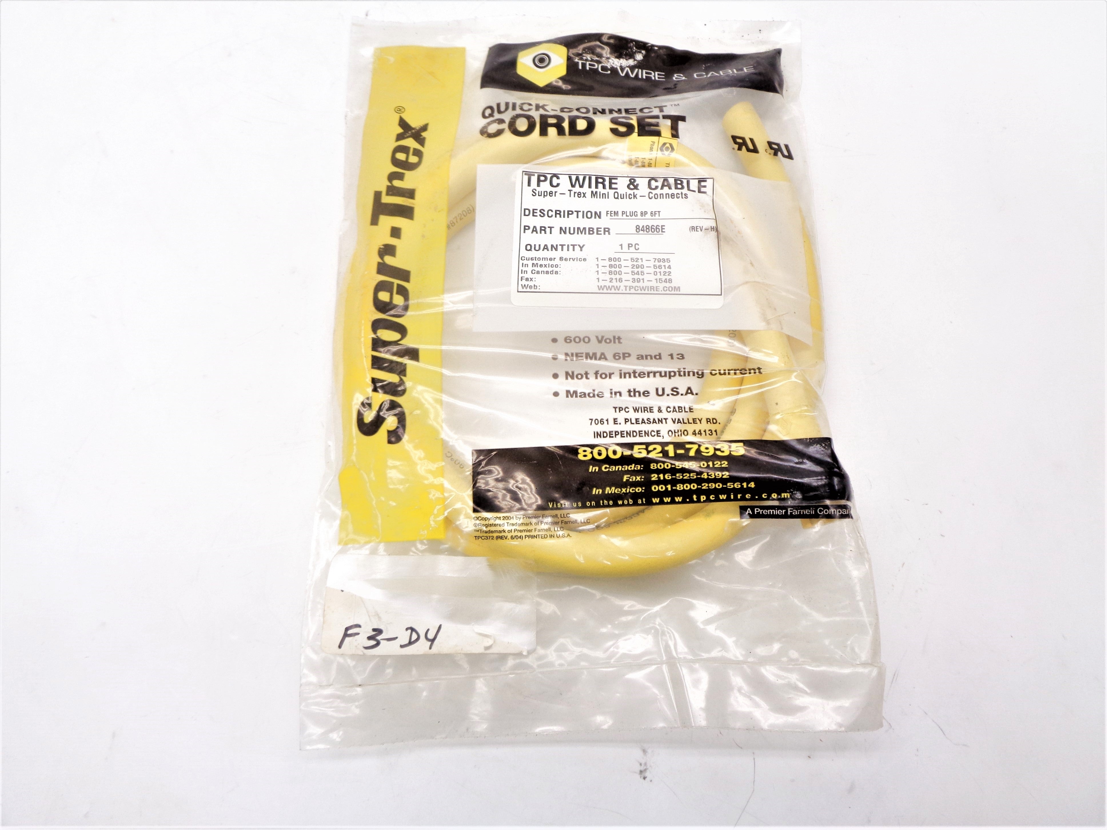 TPC WIRE&CABLE 84866E NSMP